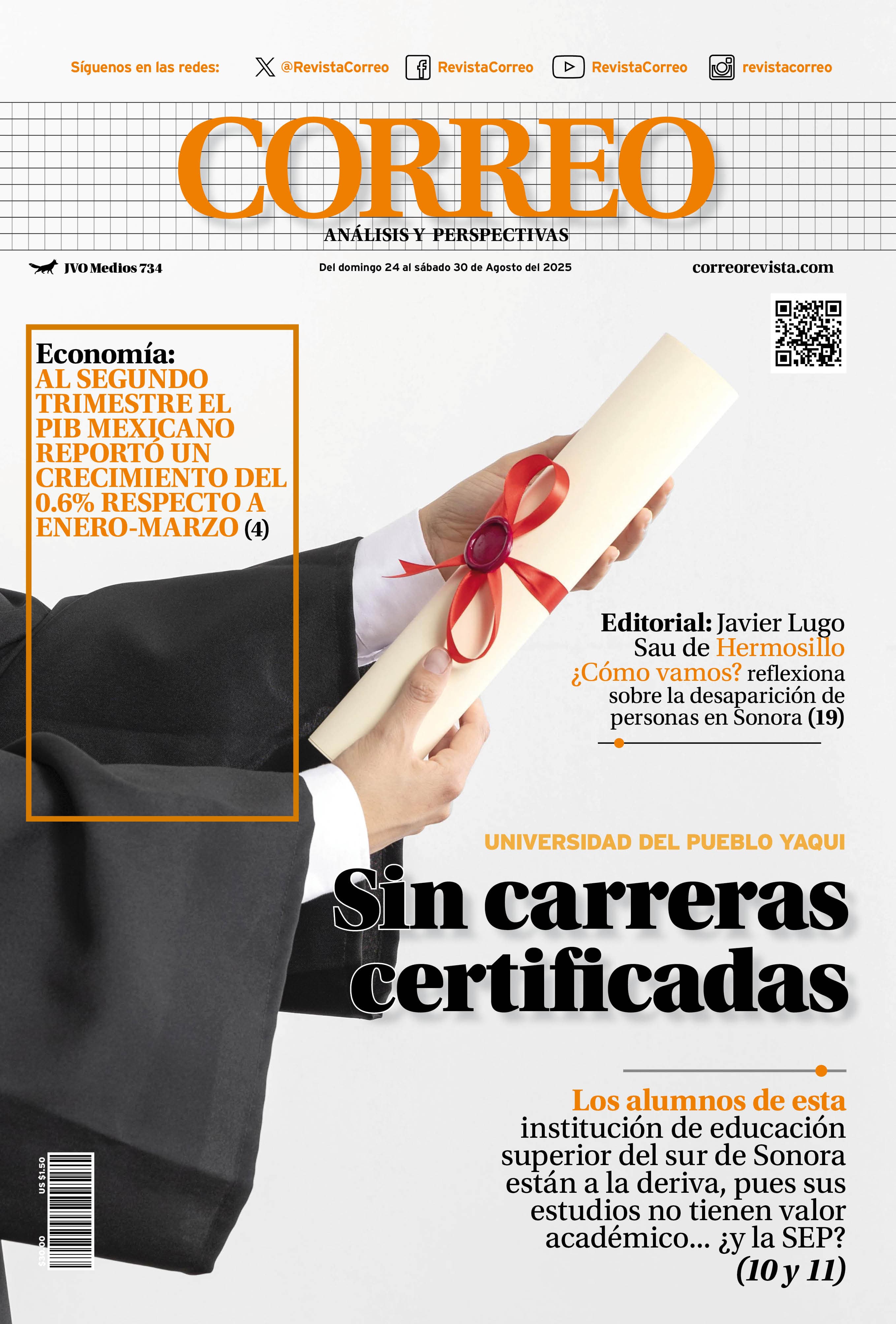 Portada de la edición REVISTA CORREO 734
