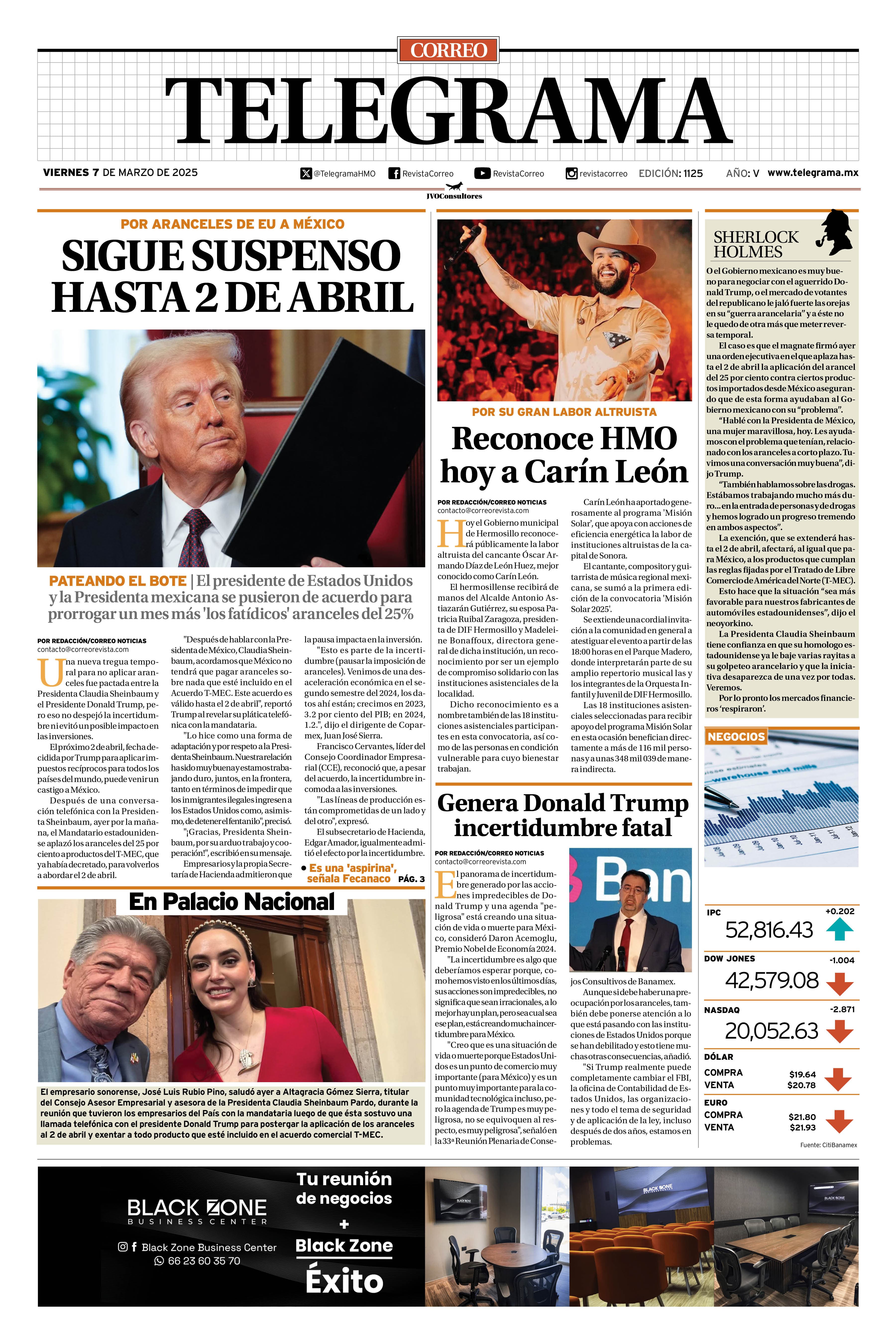 Portada de la edición TELEGRAMA 1125