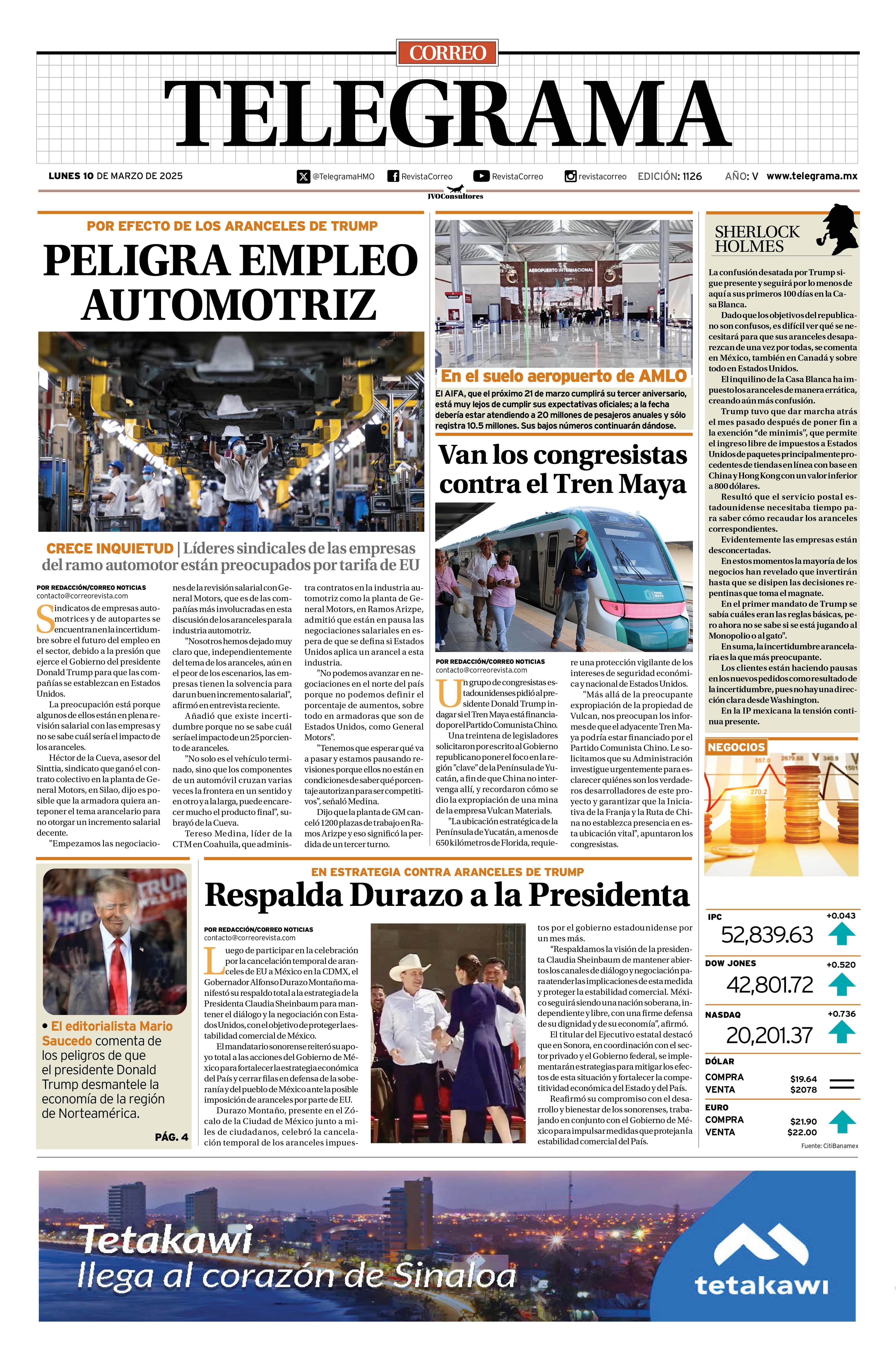 Portada de la edición TELEGRAMA 1126