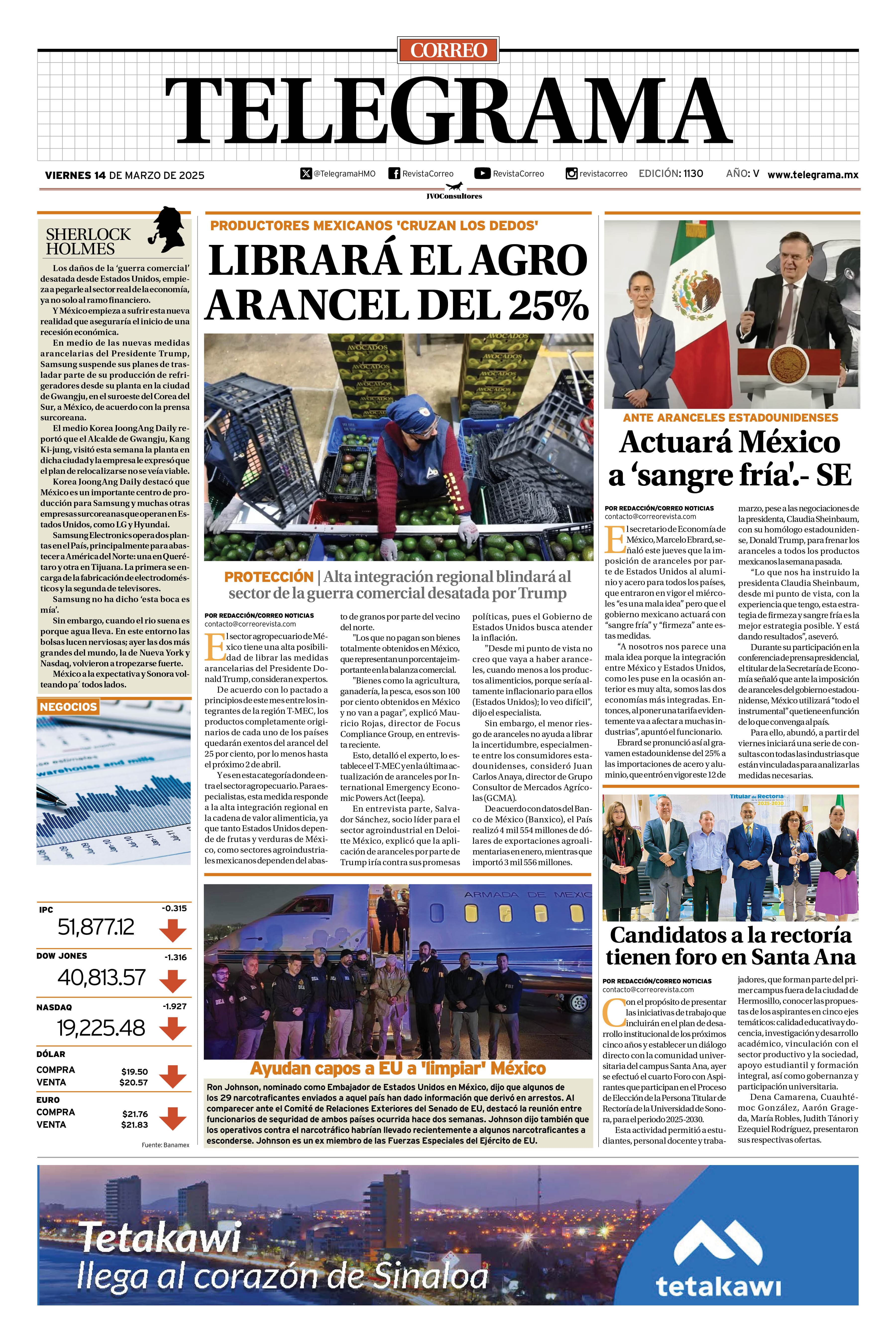 Portada de la edición TELEGRAMA 1130