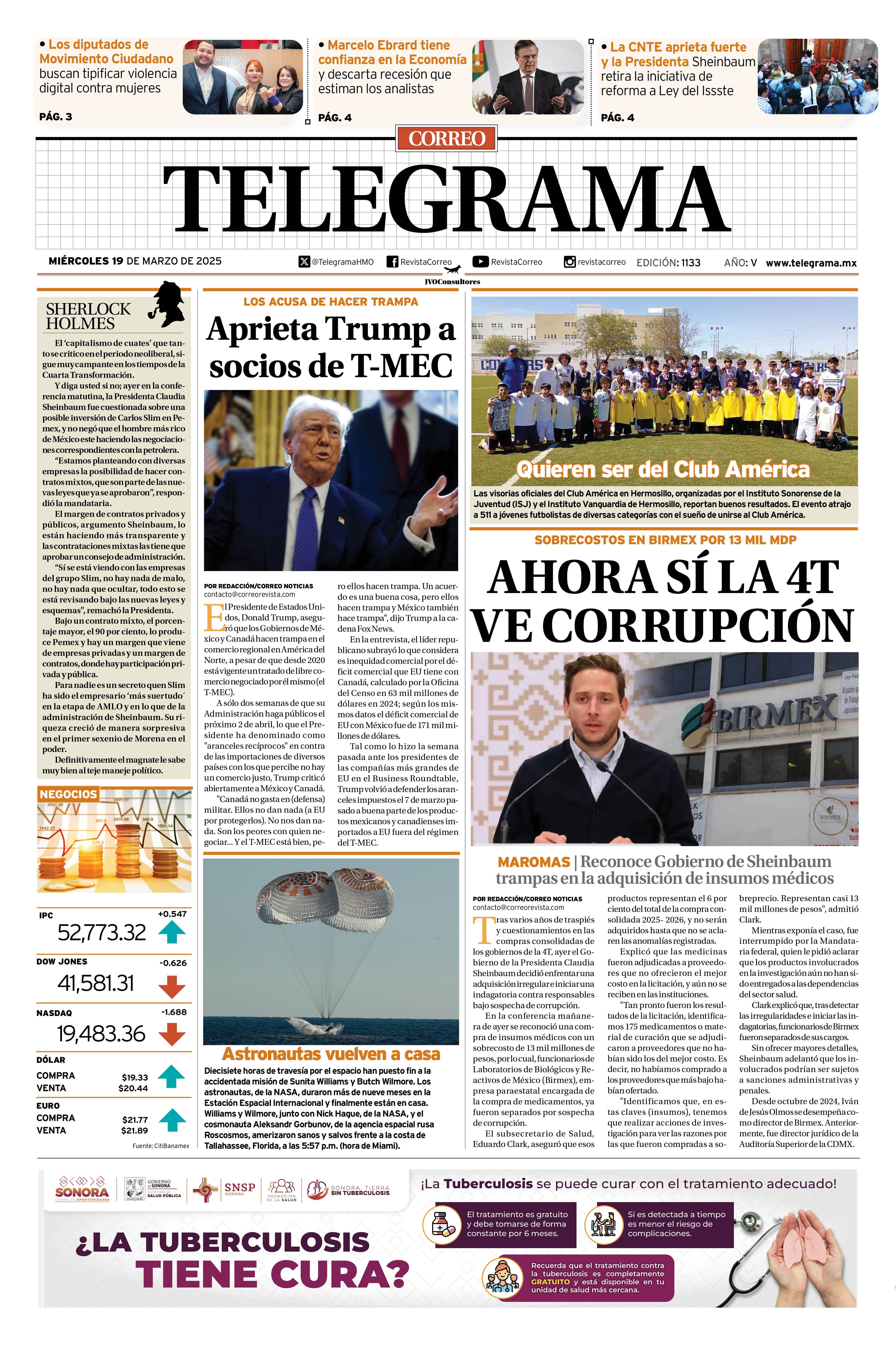 Portada de la edición TELEGRAMA 1133