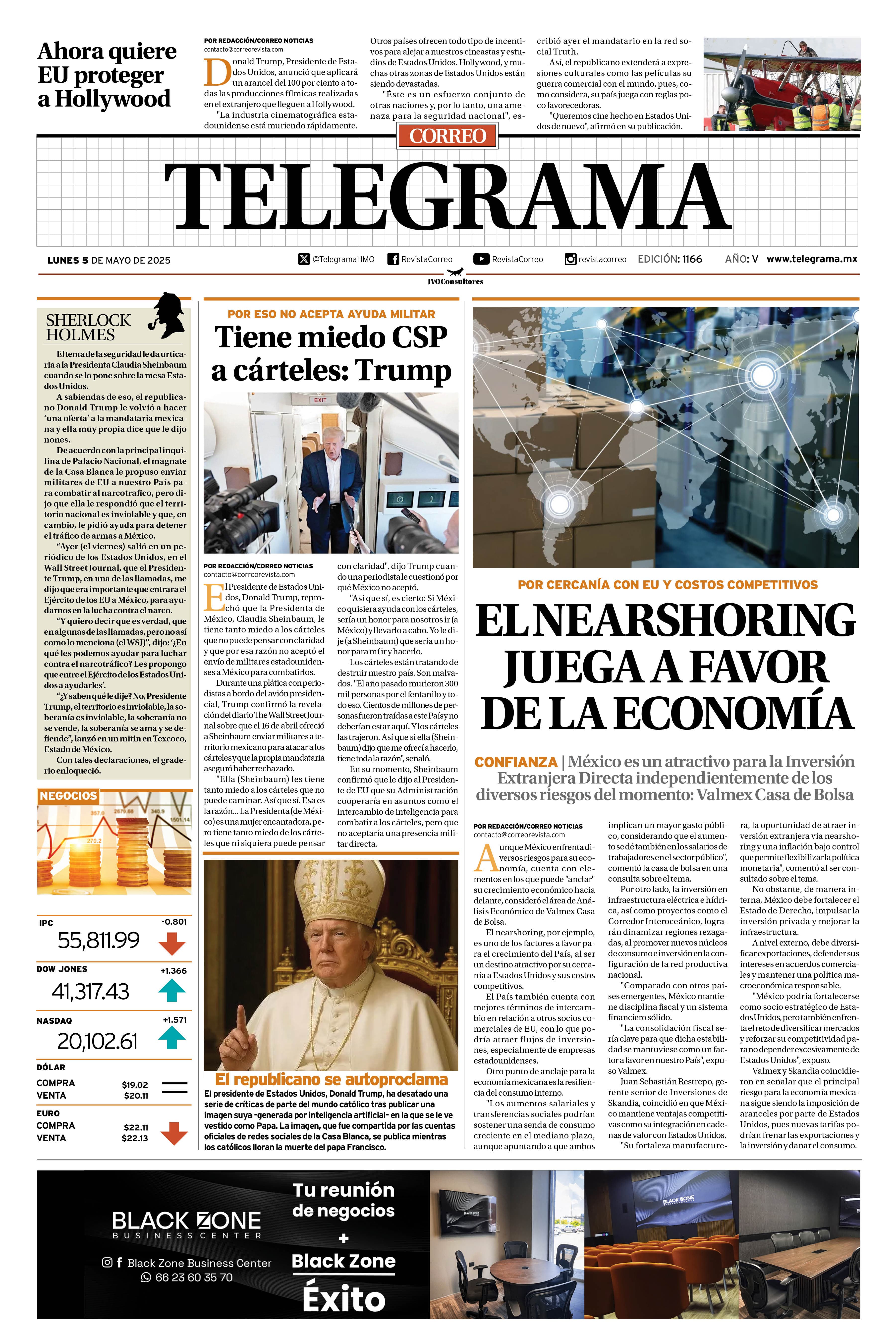 Portada de la edición TELEGRAMA 1166