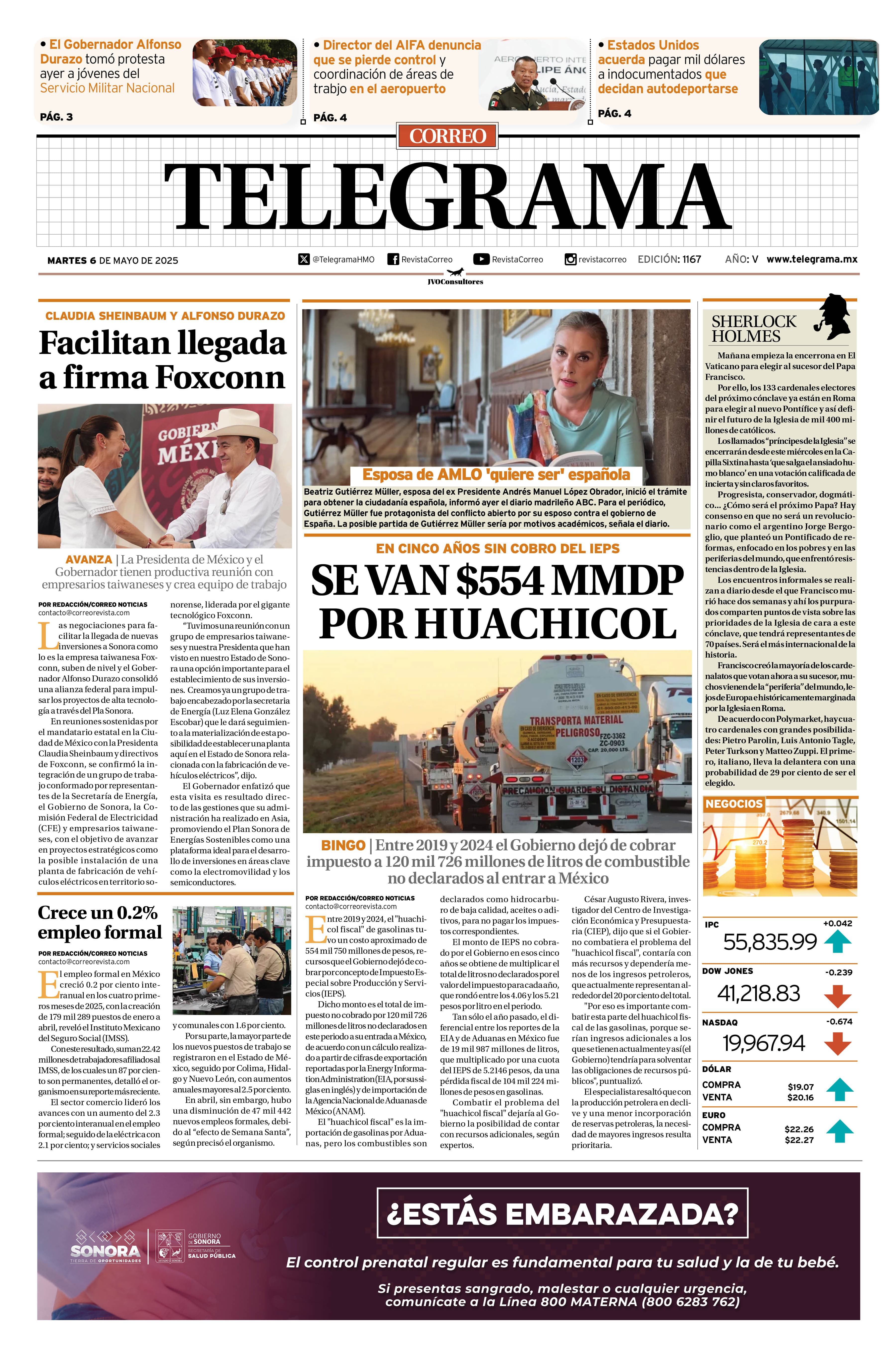 Portada de la edición TELEGRAMA 1167