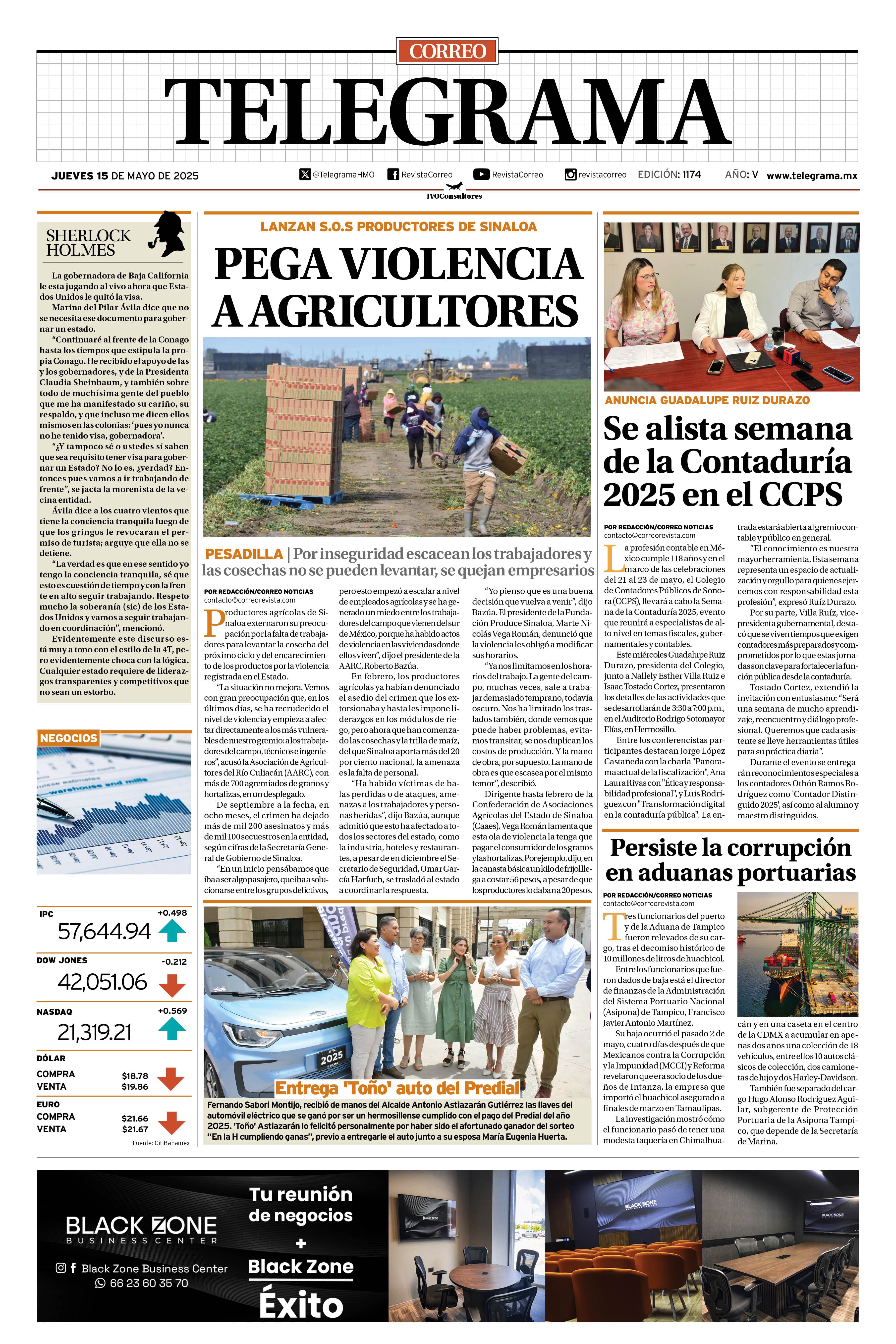 Portada de la edición TELEGRAMA 1174