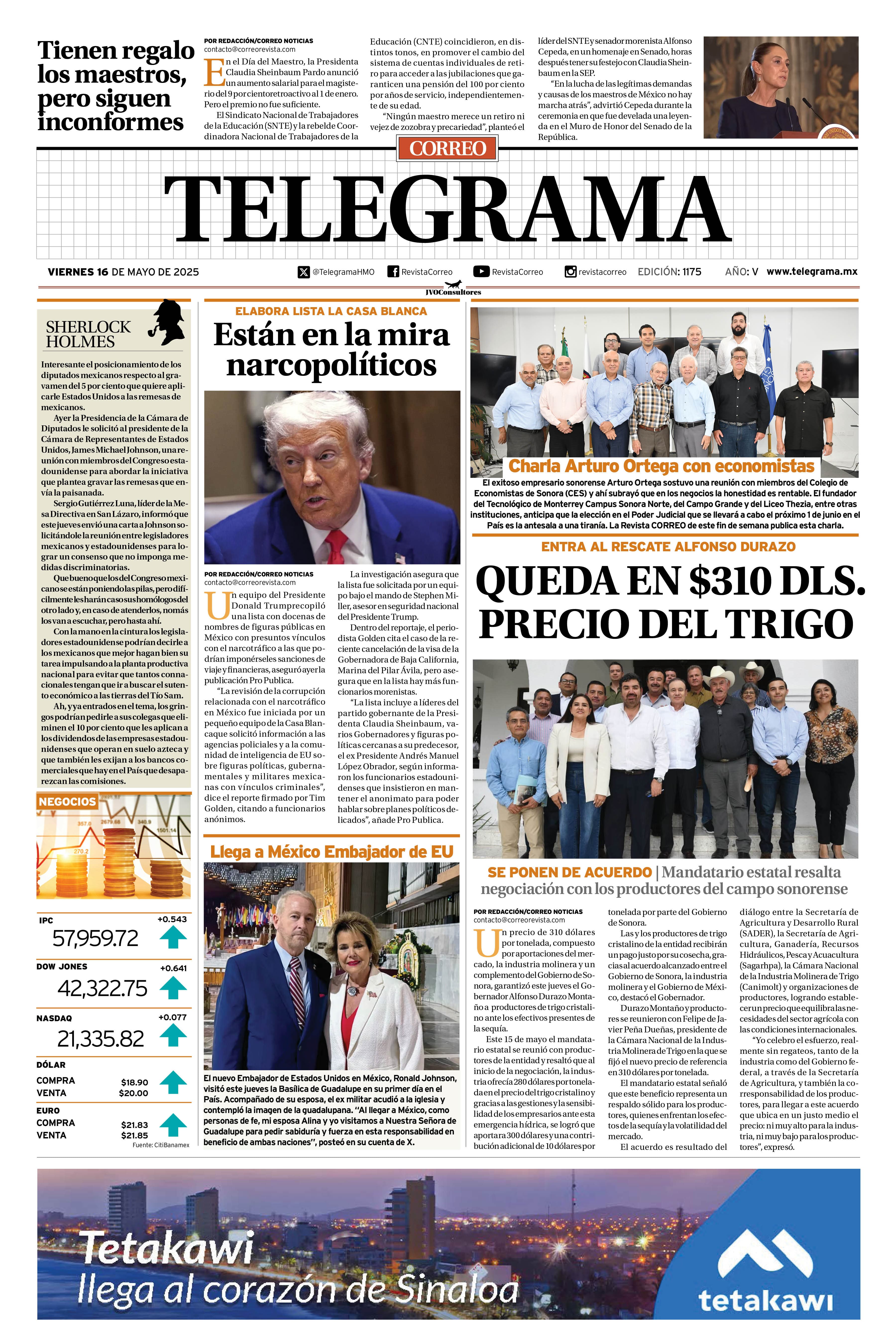 Portada de la edición TELEGRAMA 1175