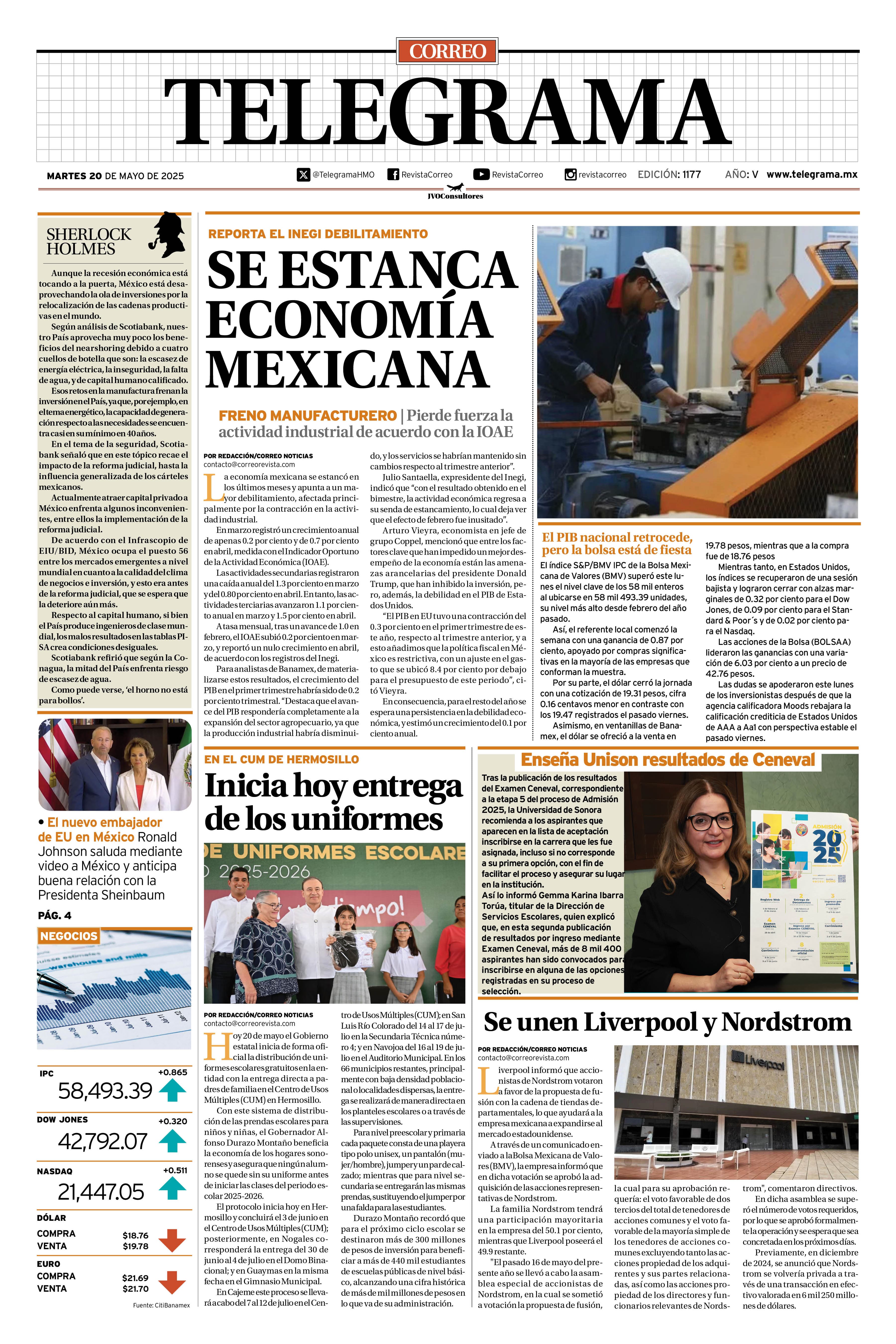 Portada de la edición TELEGRAMA 1177