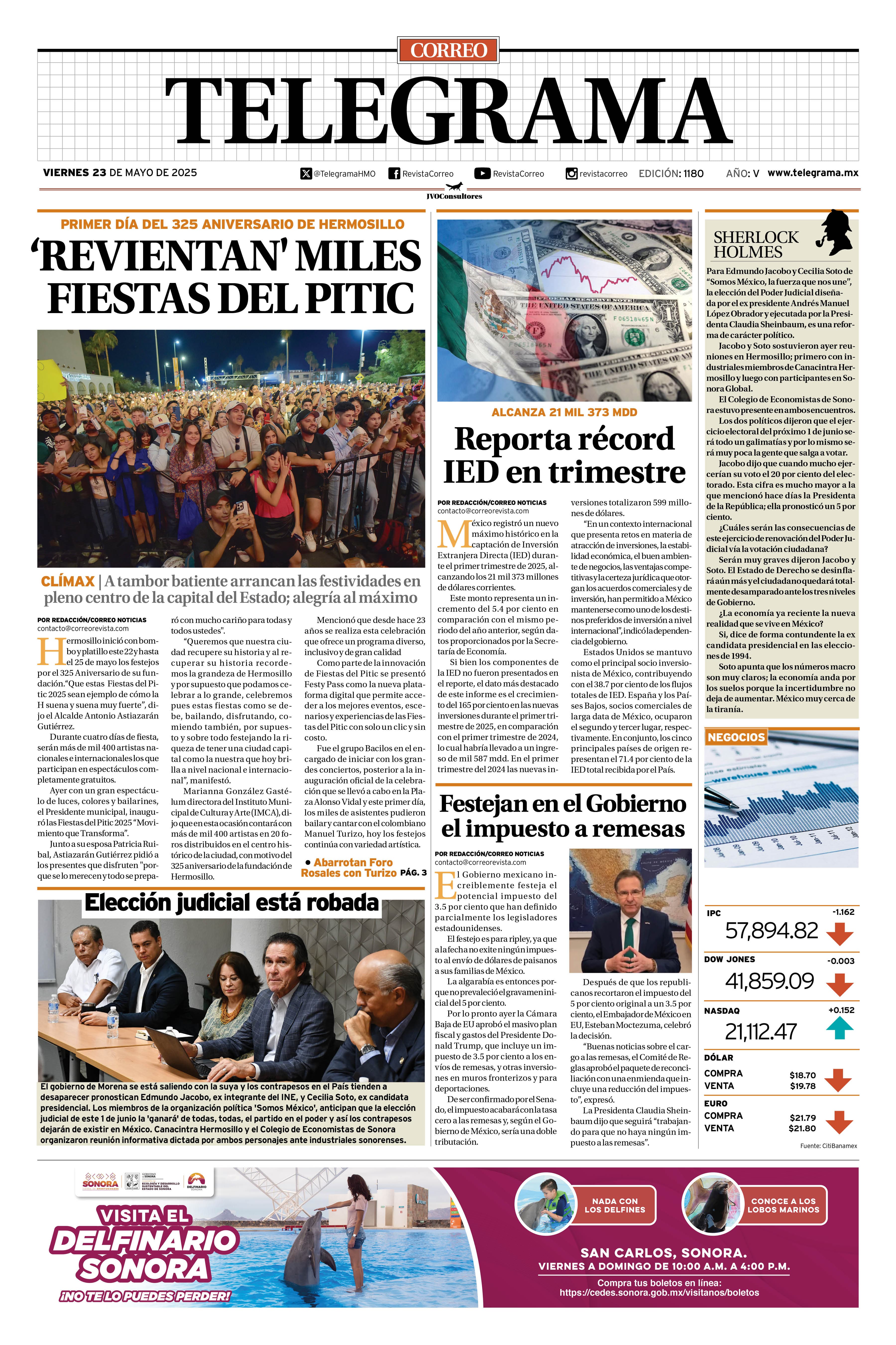 Portada de la edición TELEGRAMA 1180