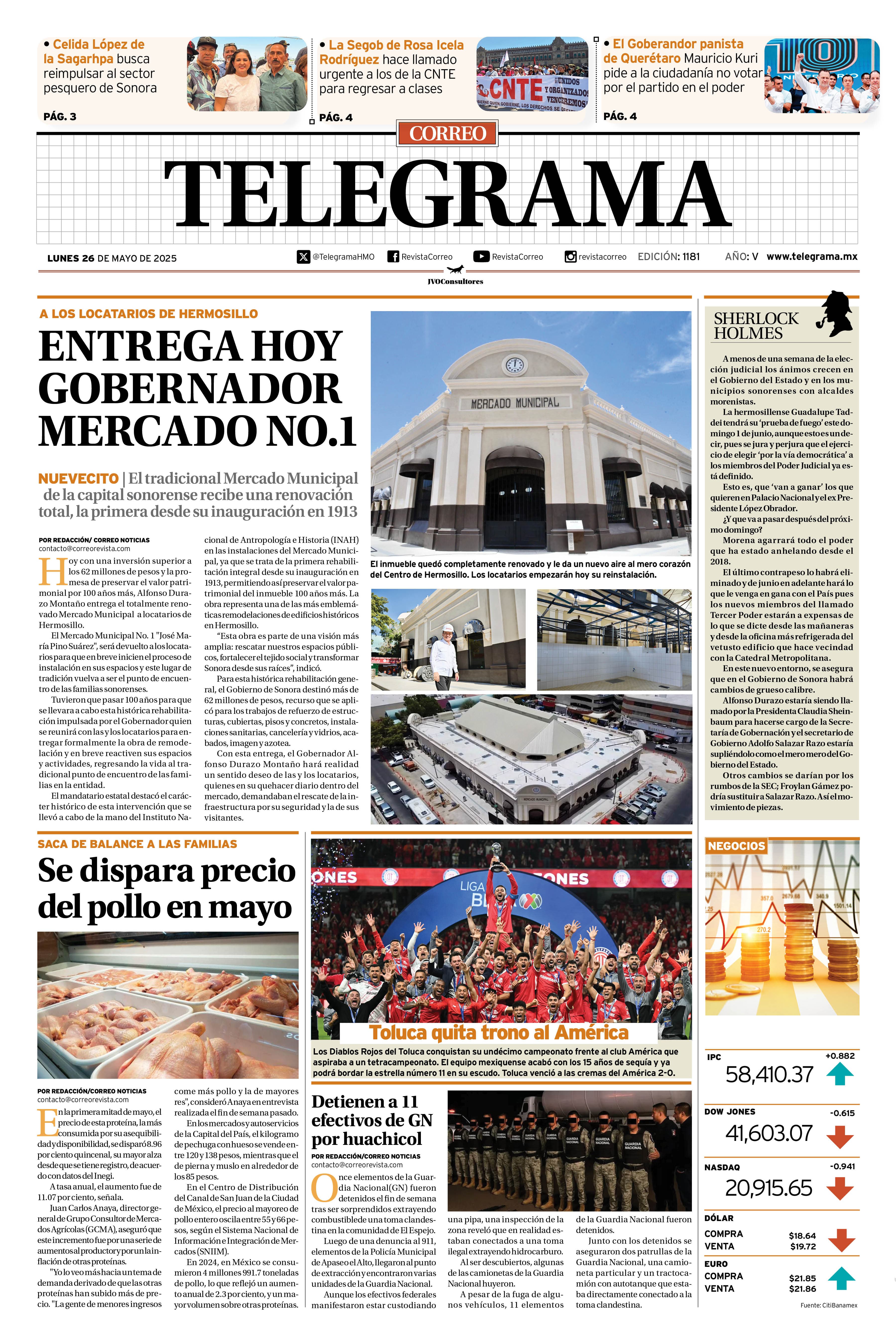 Portada de la edición TELEGRAMA 1181