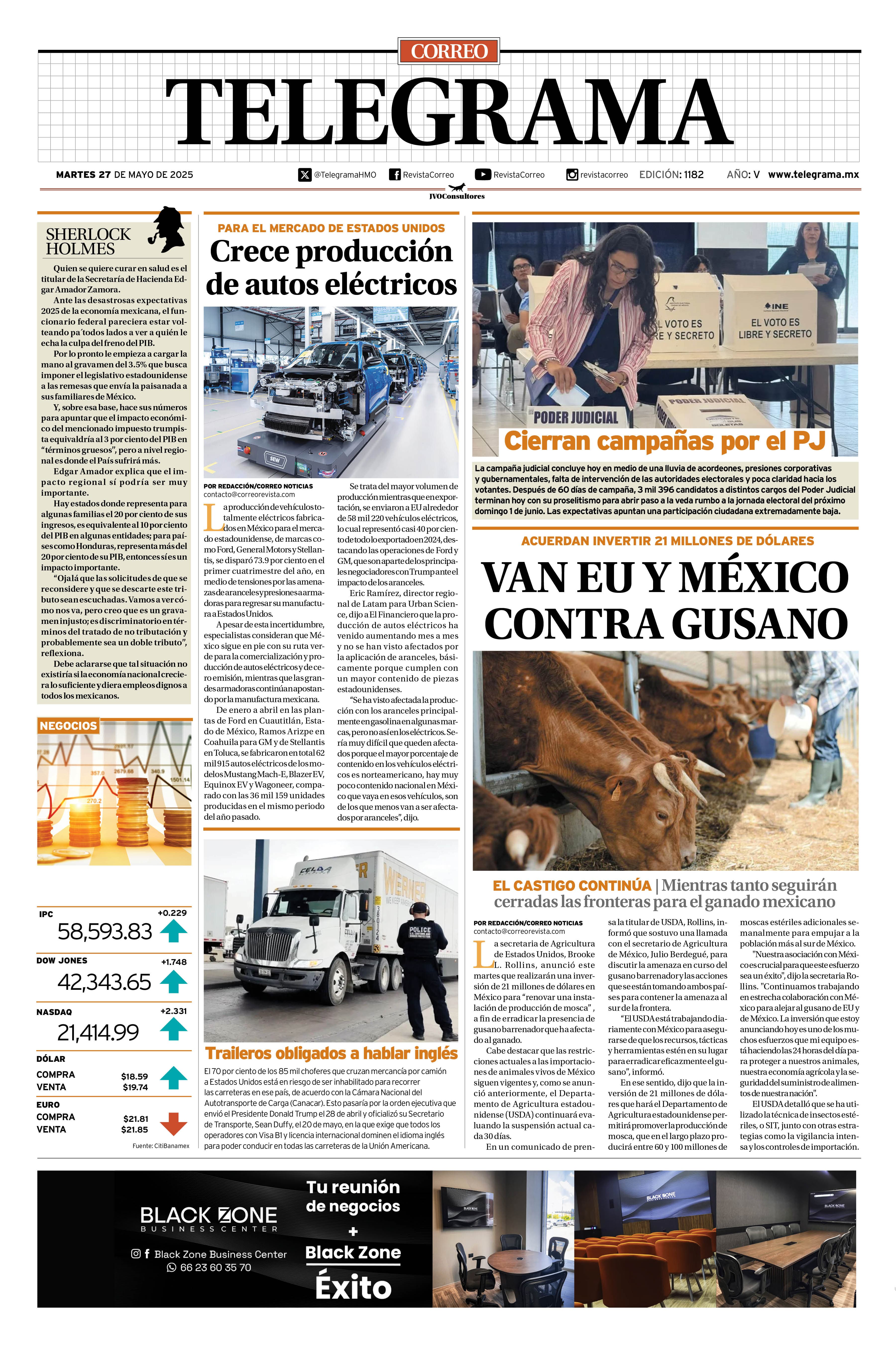 Portada de la edición TELEGRAMA 1183