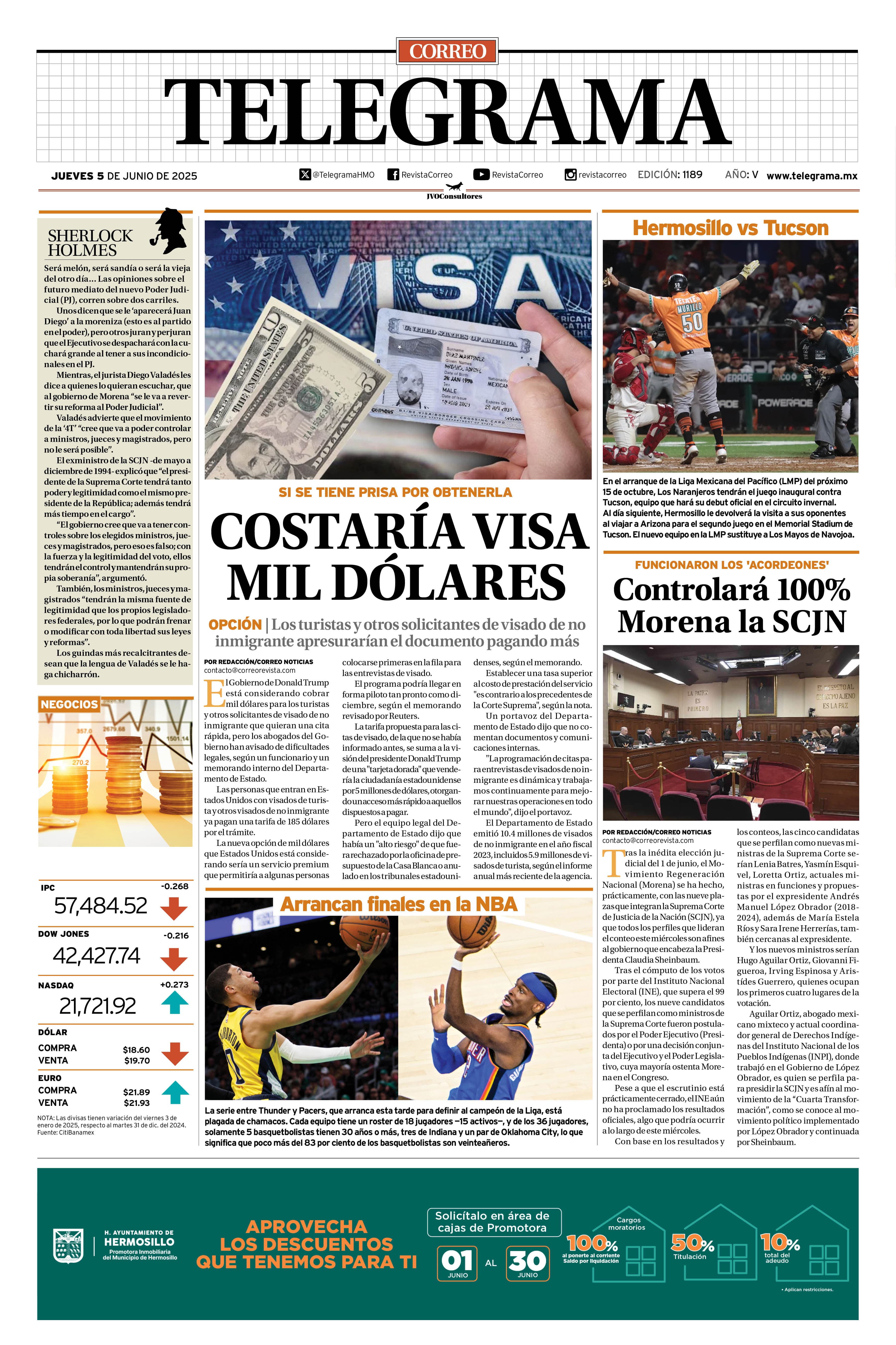 Portada de la edición TELEGRAMA 1189