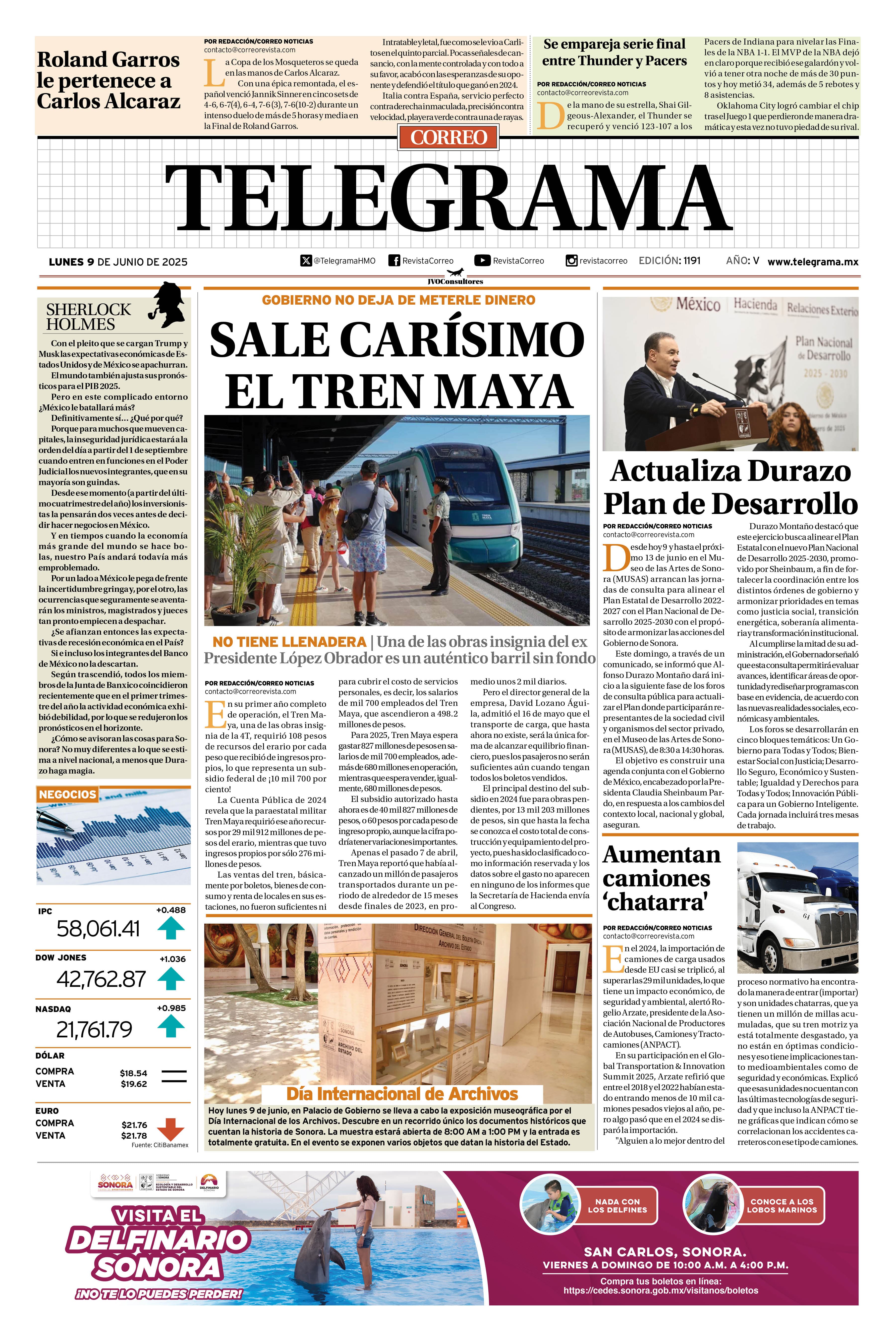 Portada de la edición TELEGRAMA 1191