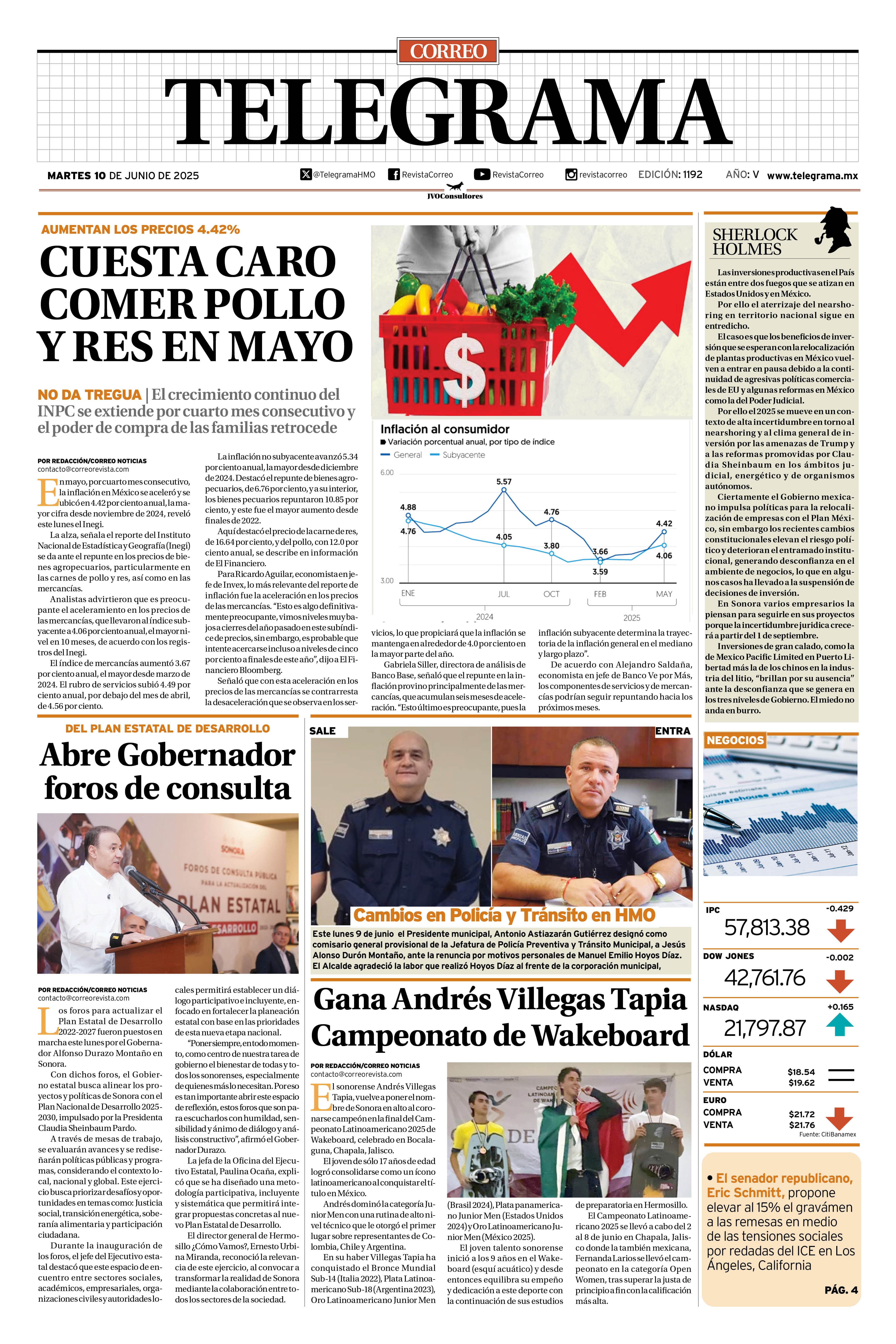 Portada de la edición TELEGRAMA 1192