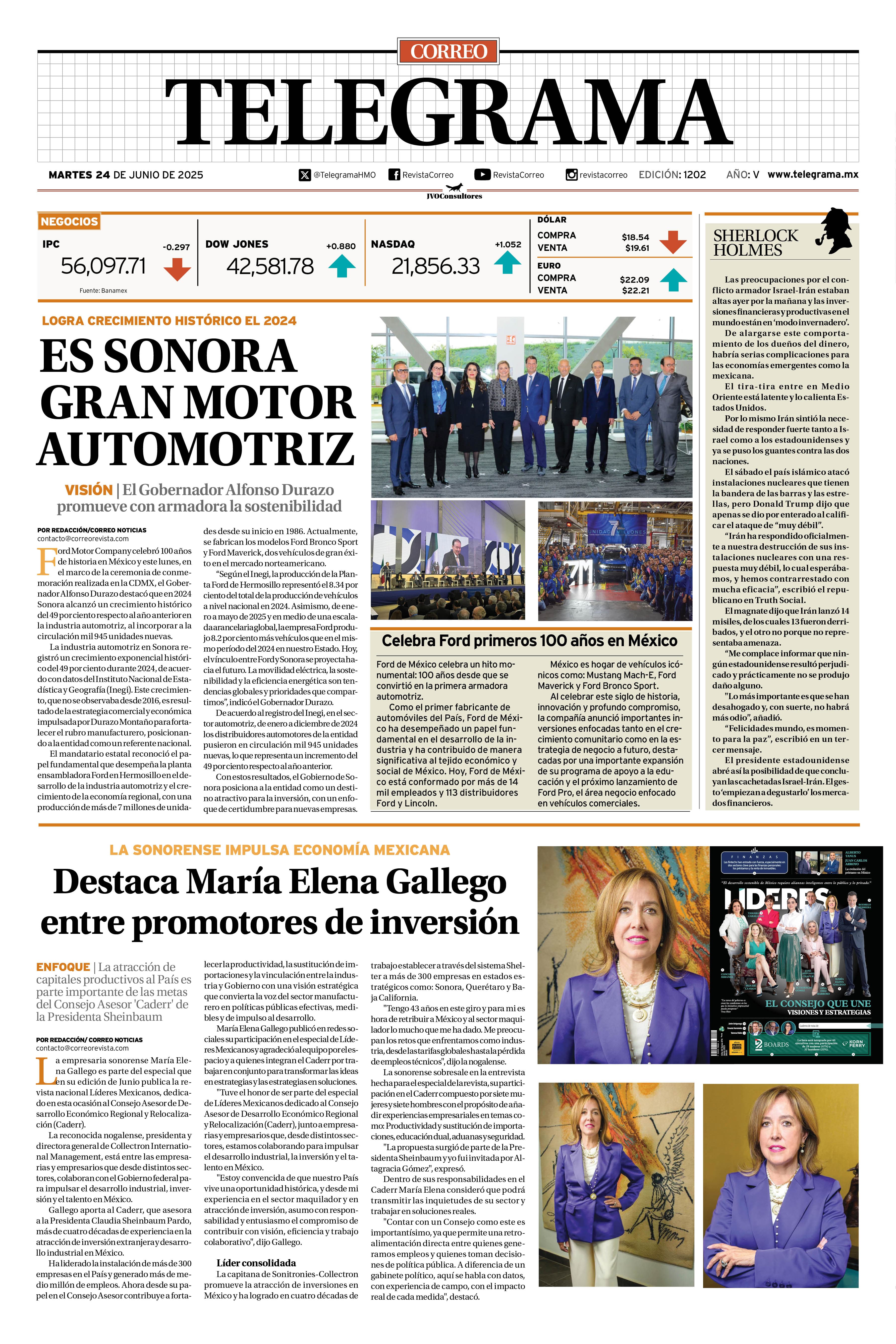Portada de la edición TELEGRAMA 1202