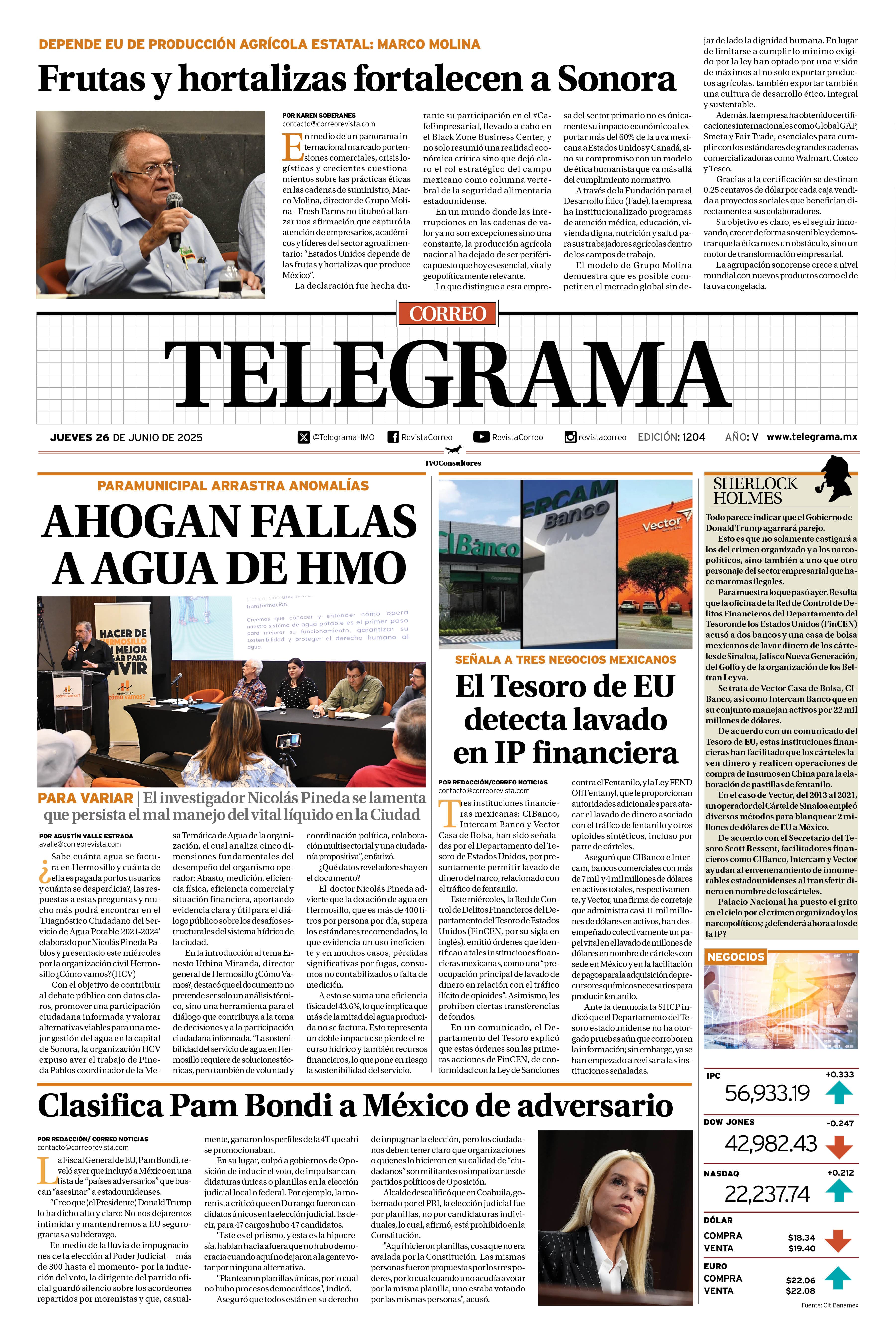 Portada de la edición TELEGRAMA 1204