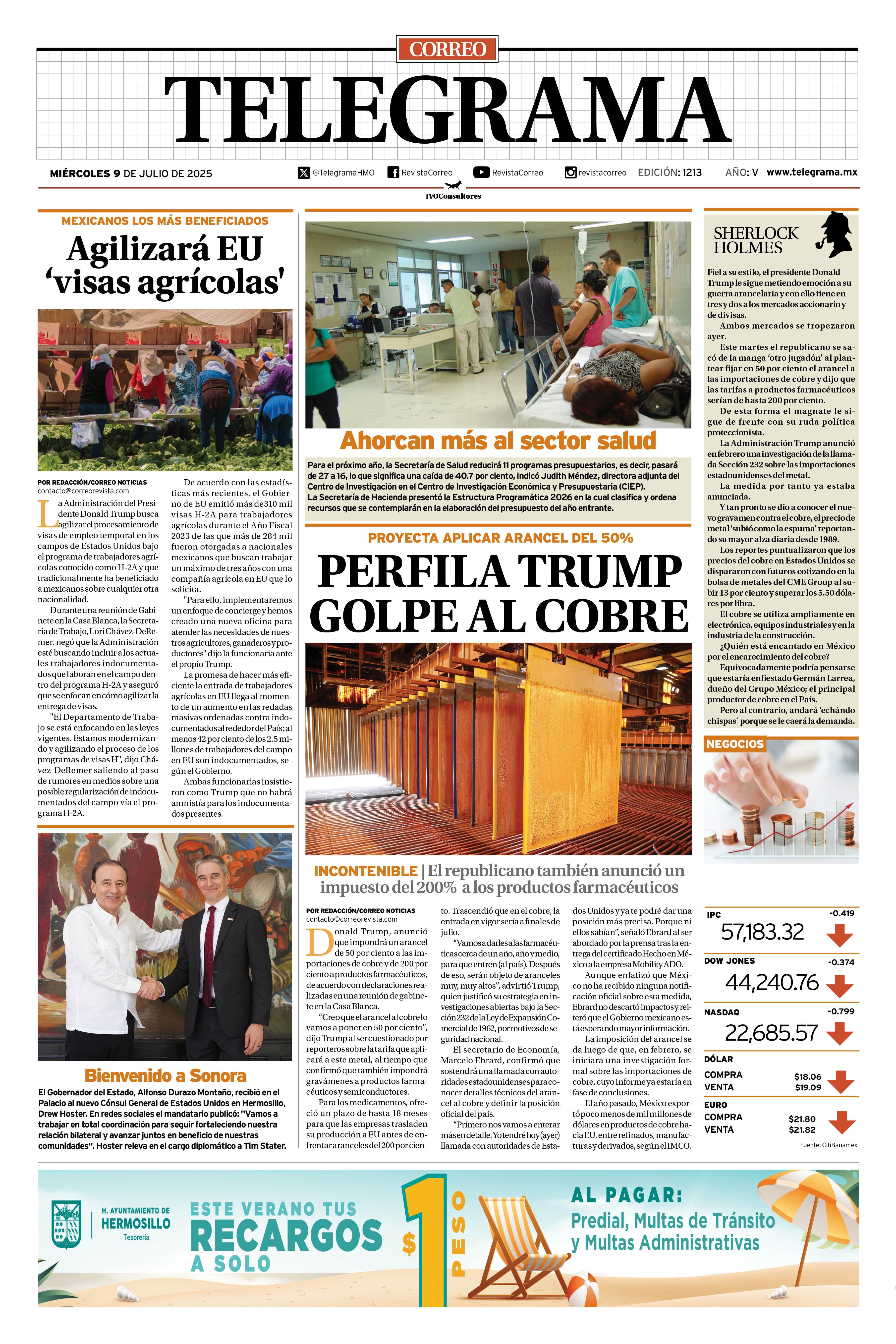 Portada de la edición TELEGRAMA 1213
