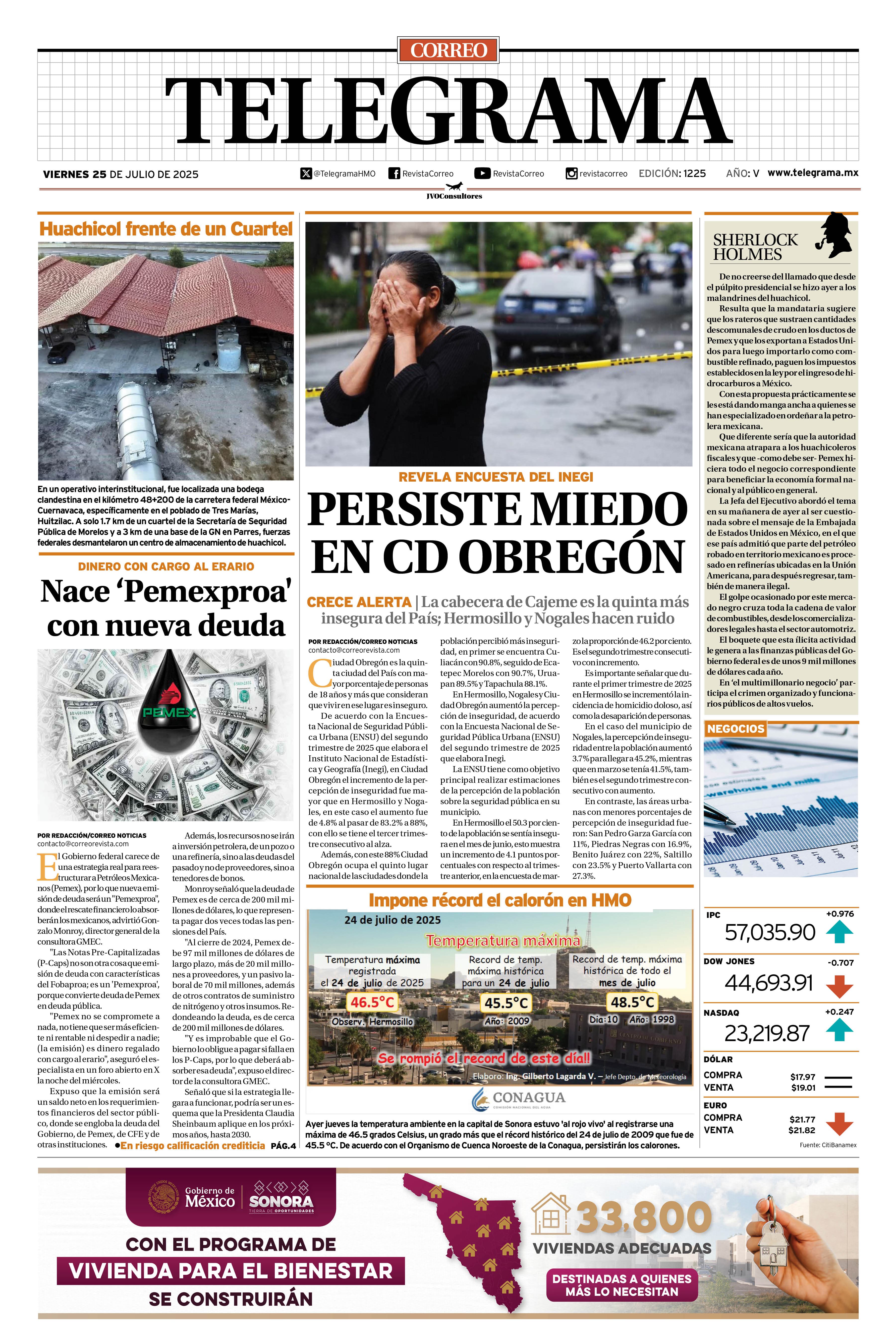 Portada de la edición TELEGRAMA 1225