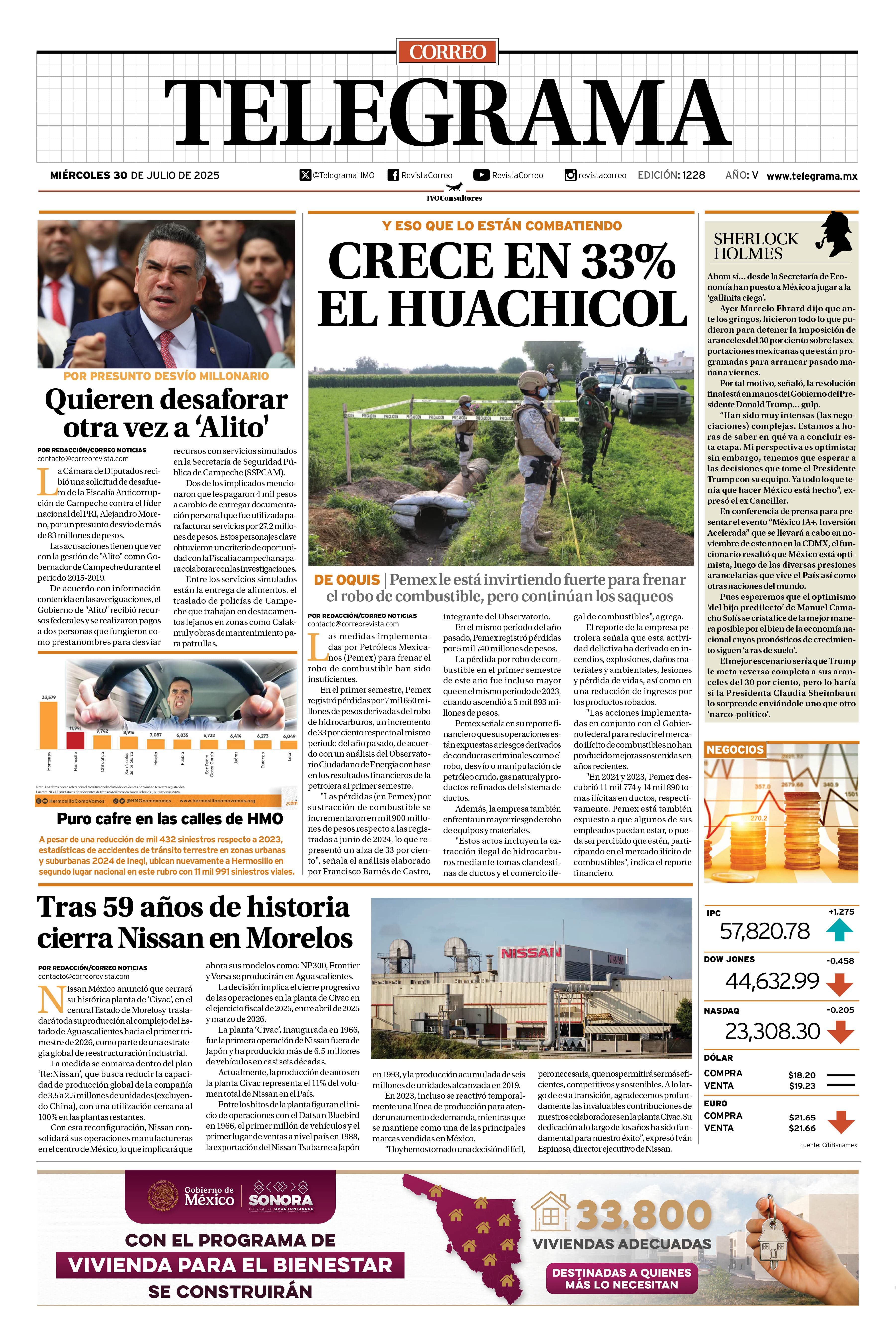 Portada de la edición TELEGRAMA 1228