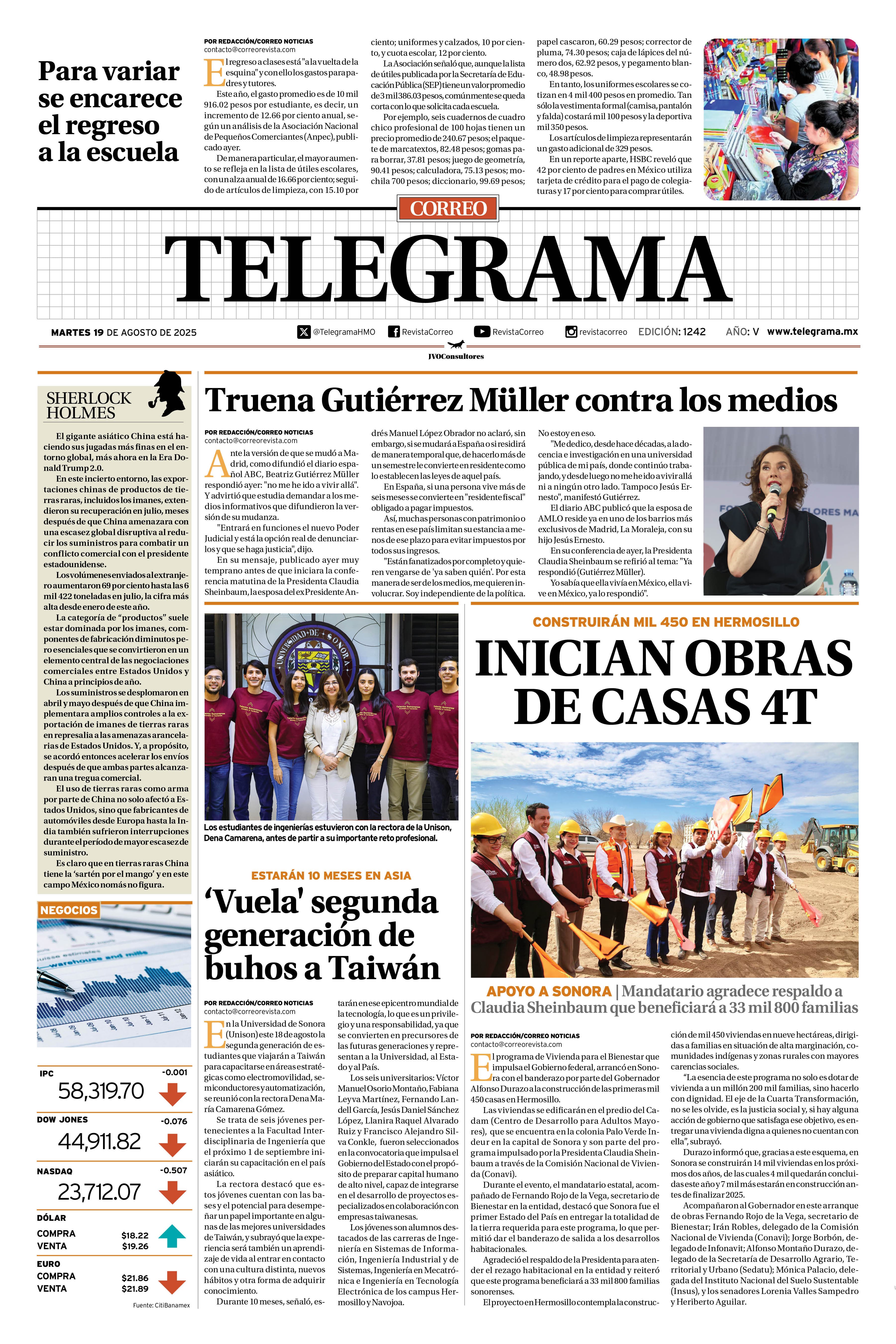 Portada de la edición TELEGRAMA 1242