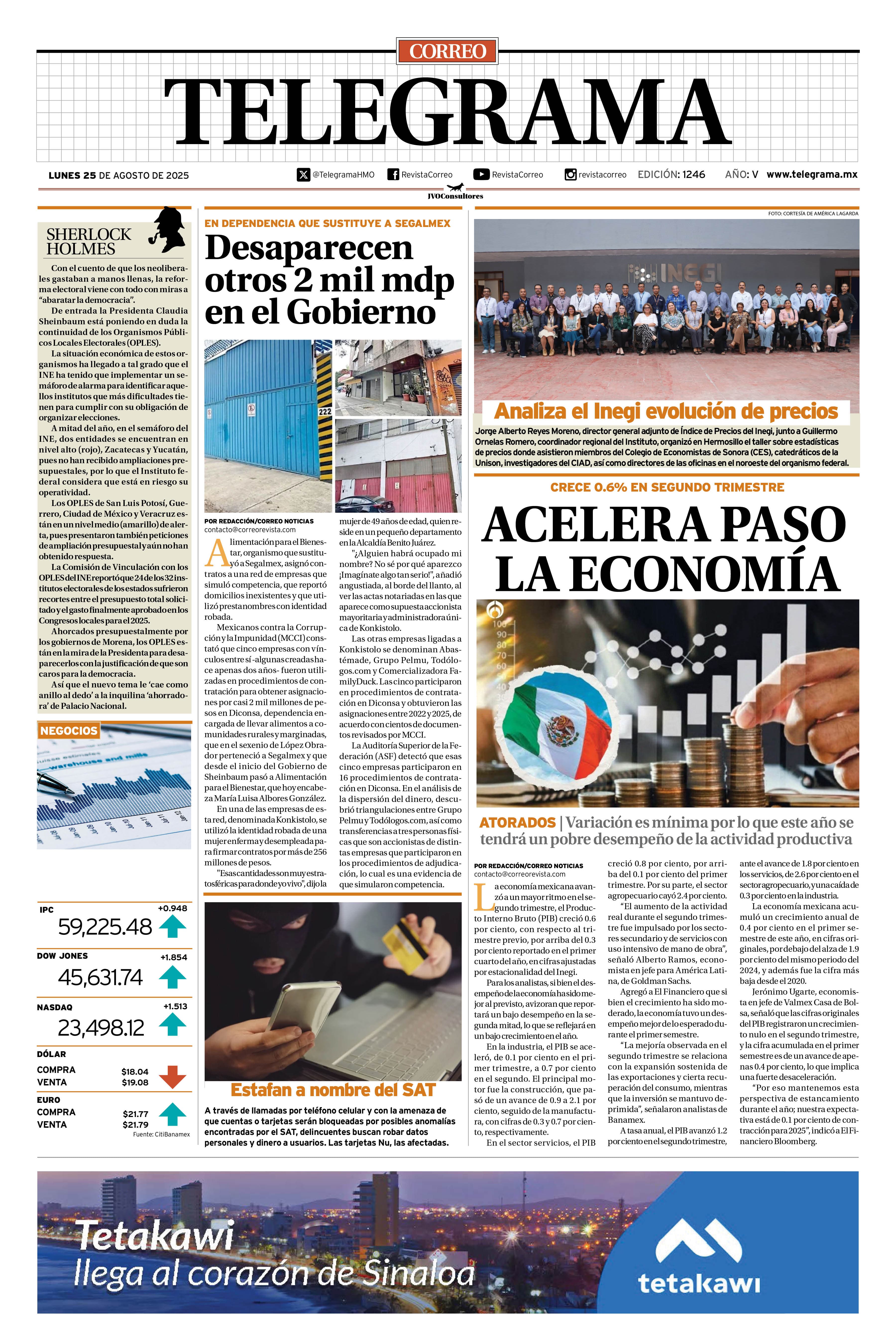 Portada de la edición TELEGRAMA 1246
