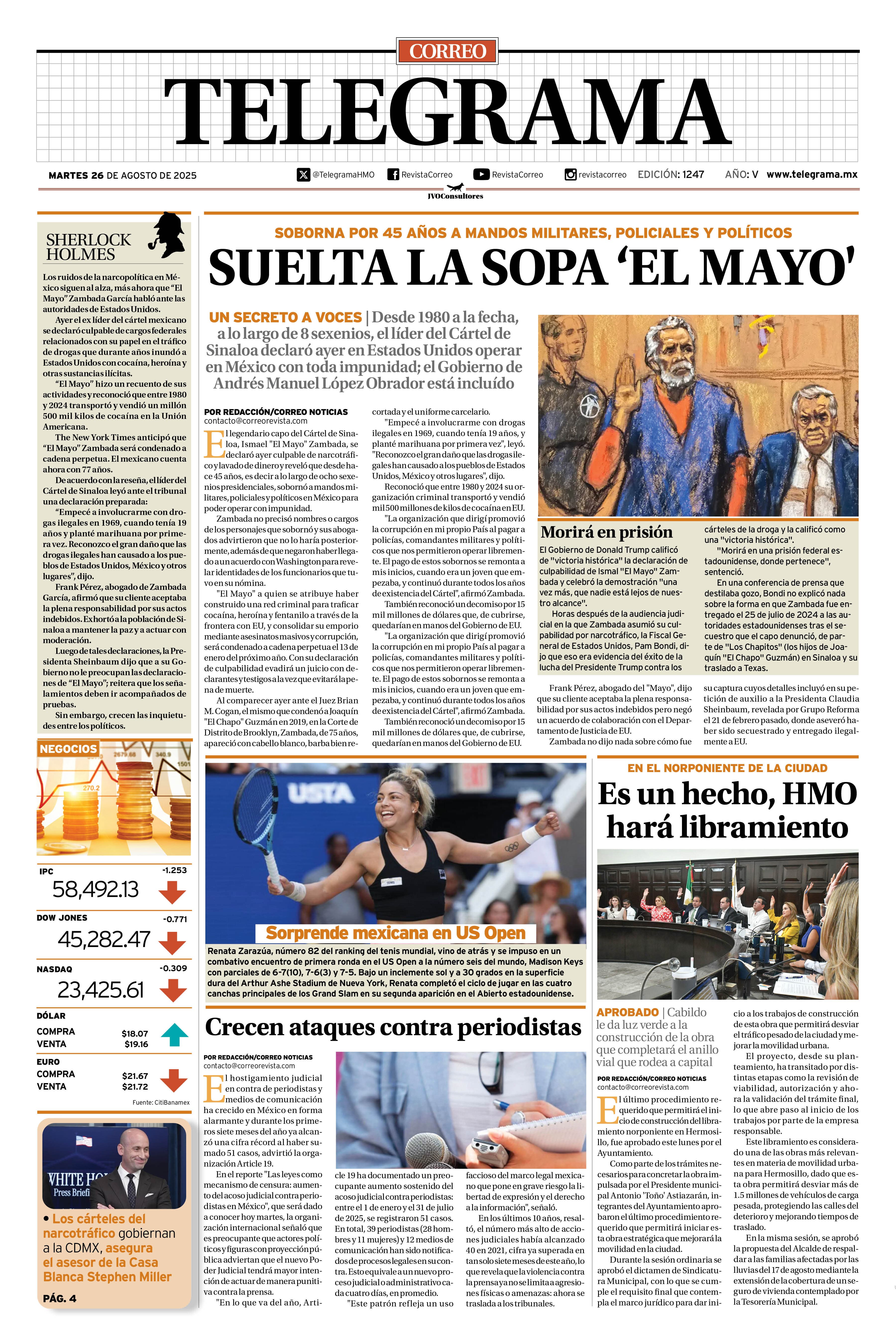 Portada de la edición TELEGRAMA 1247