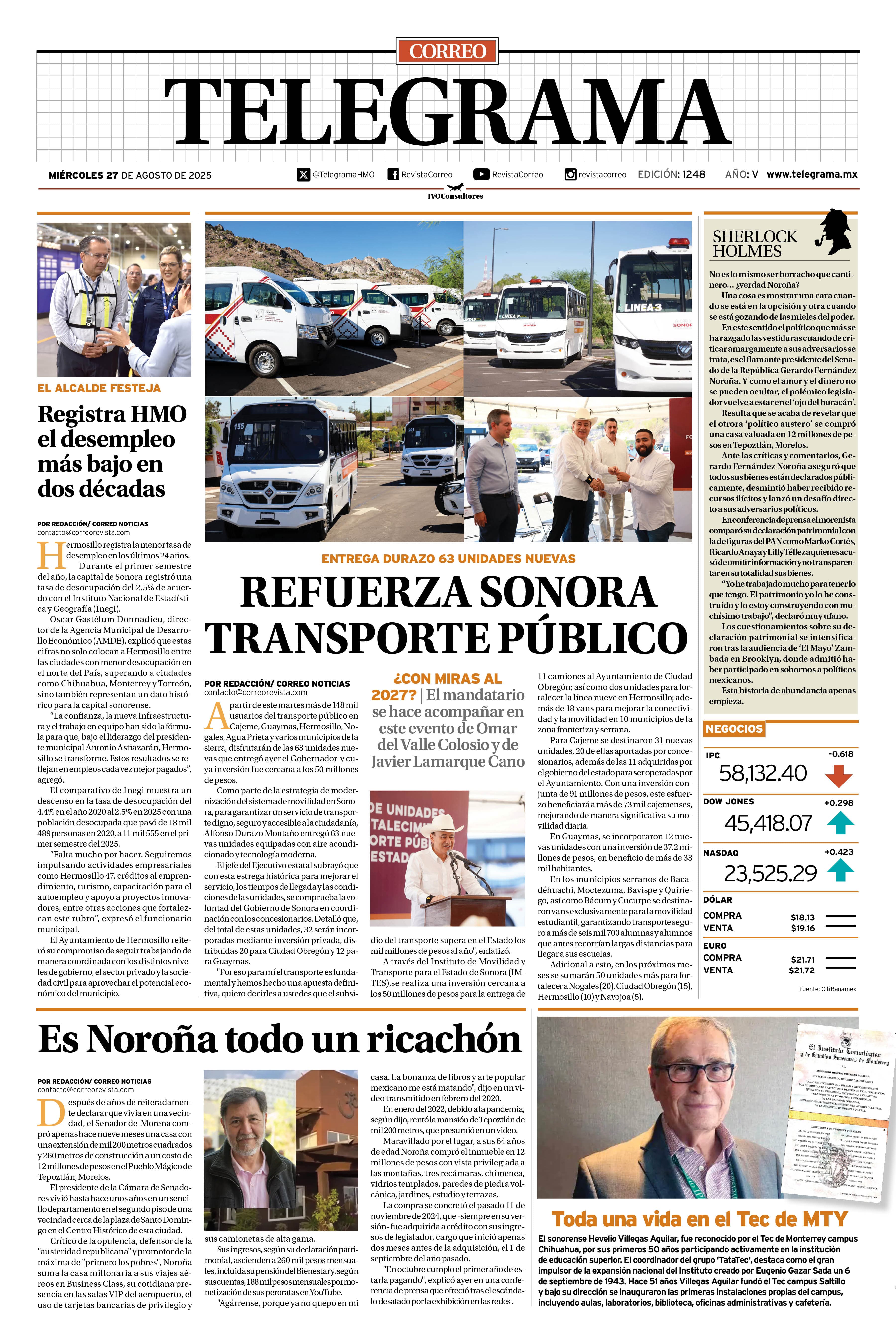 Portada de la edición TELEGRAMA 1248