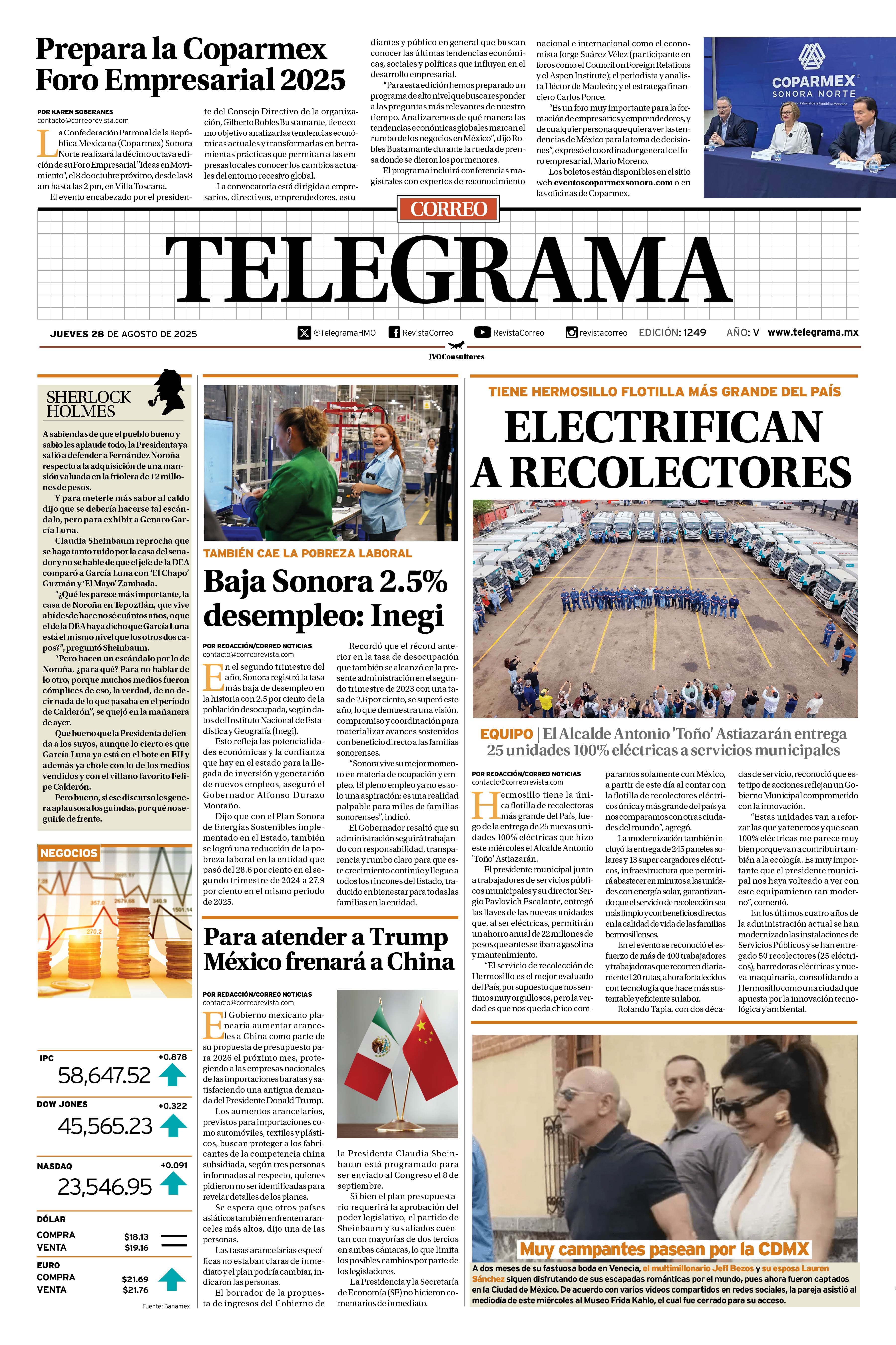Portada de la edición TELEGRAMA 1249