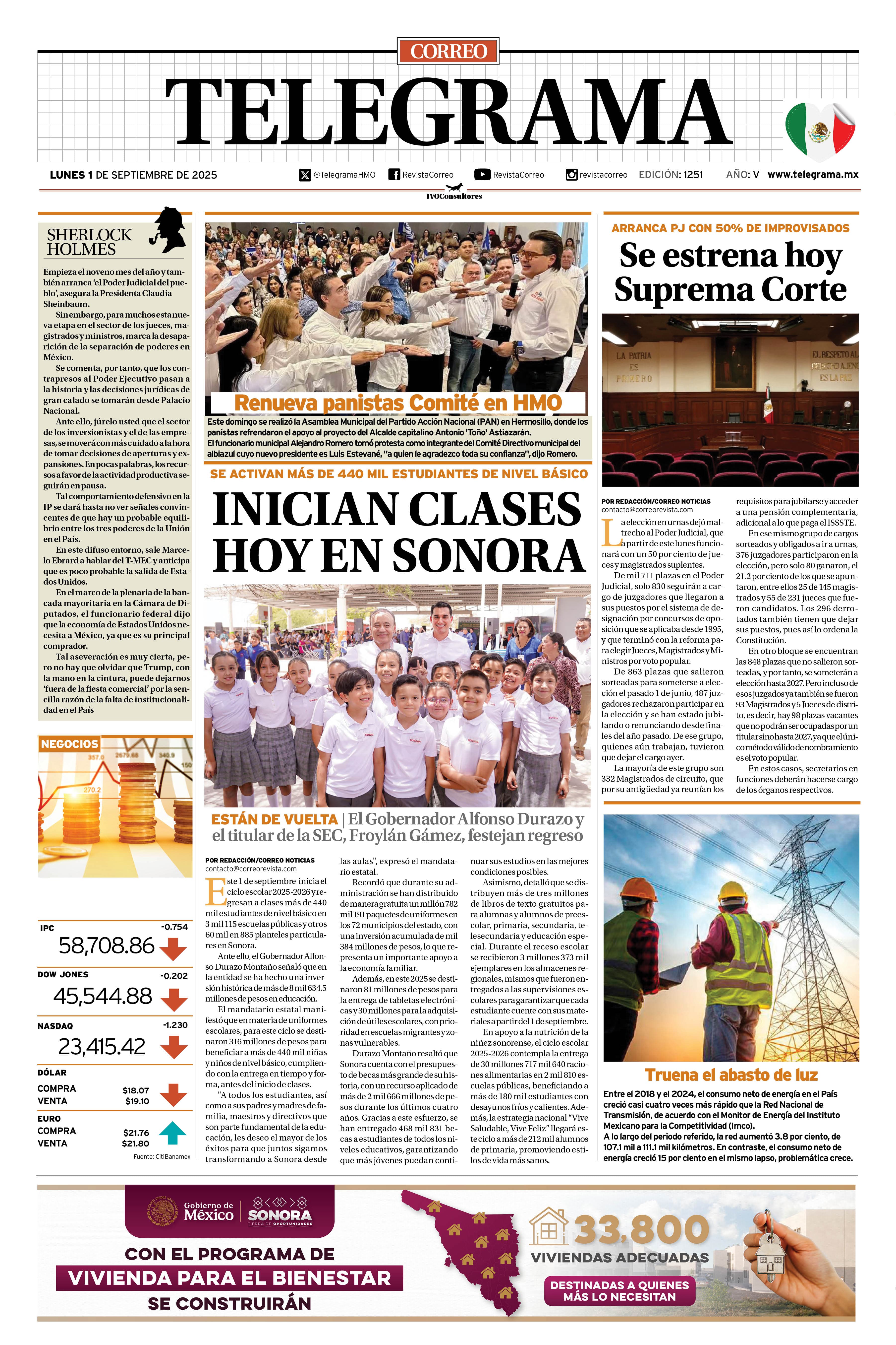 Portada de la edición TELEGRAMA 1251