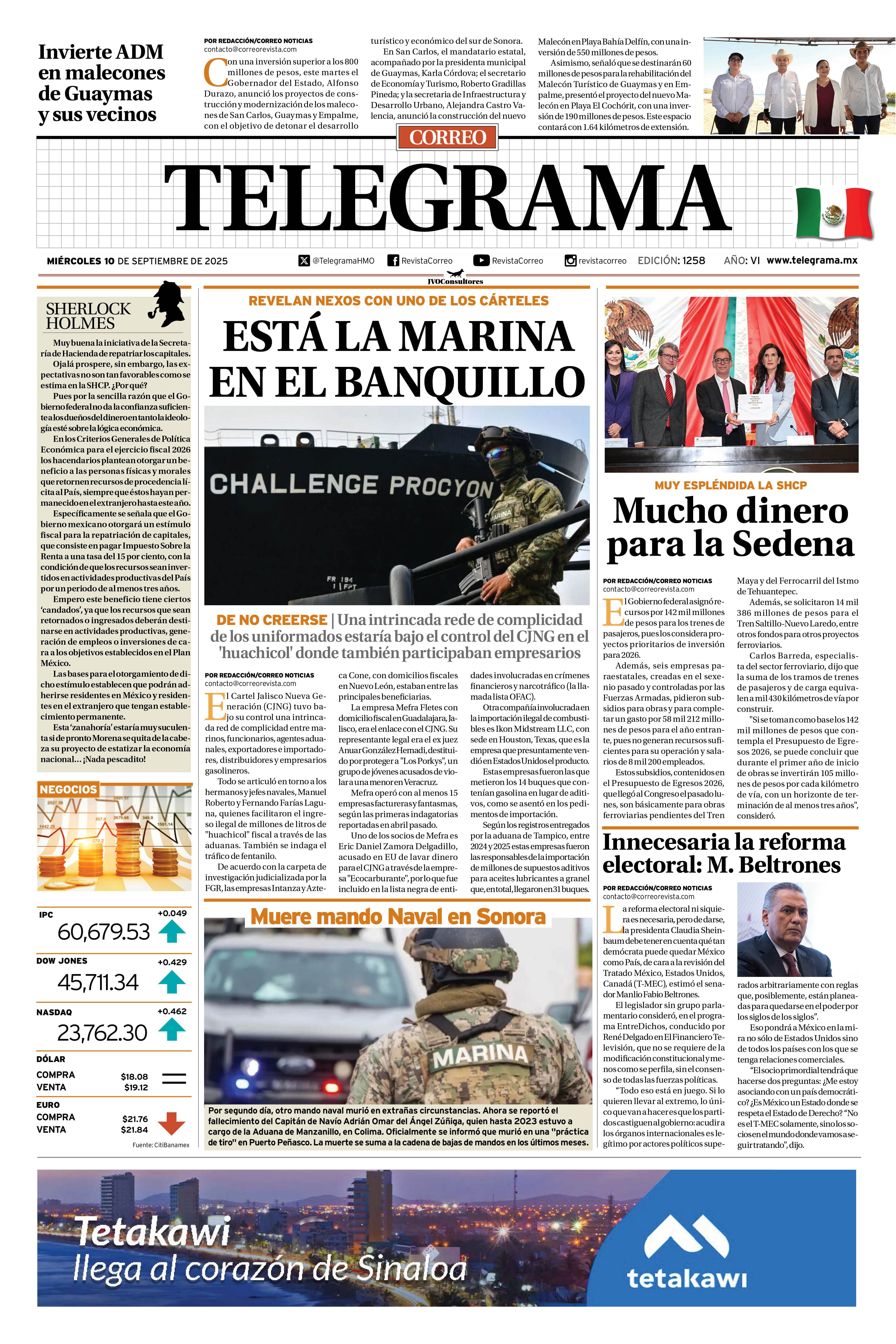 Portada de la edición TELEGRAMA 1258