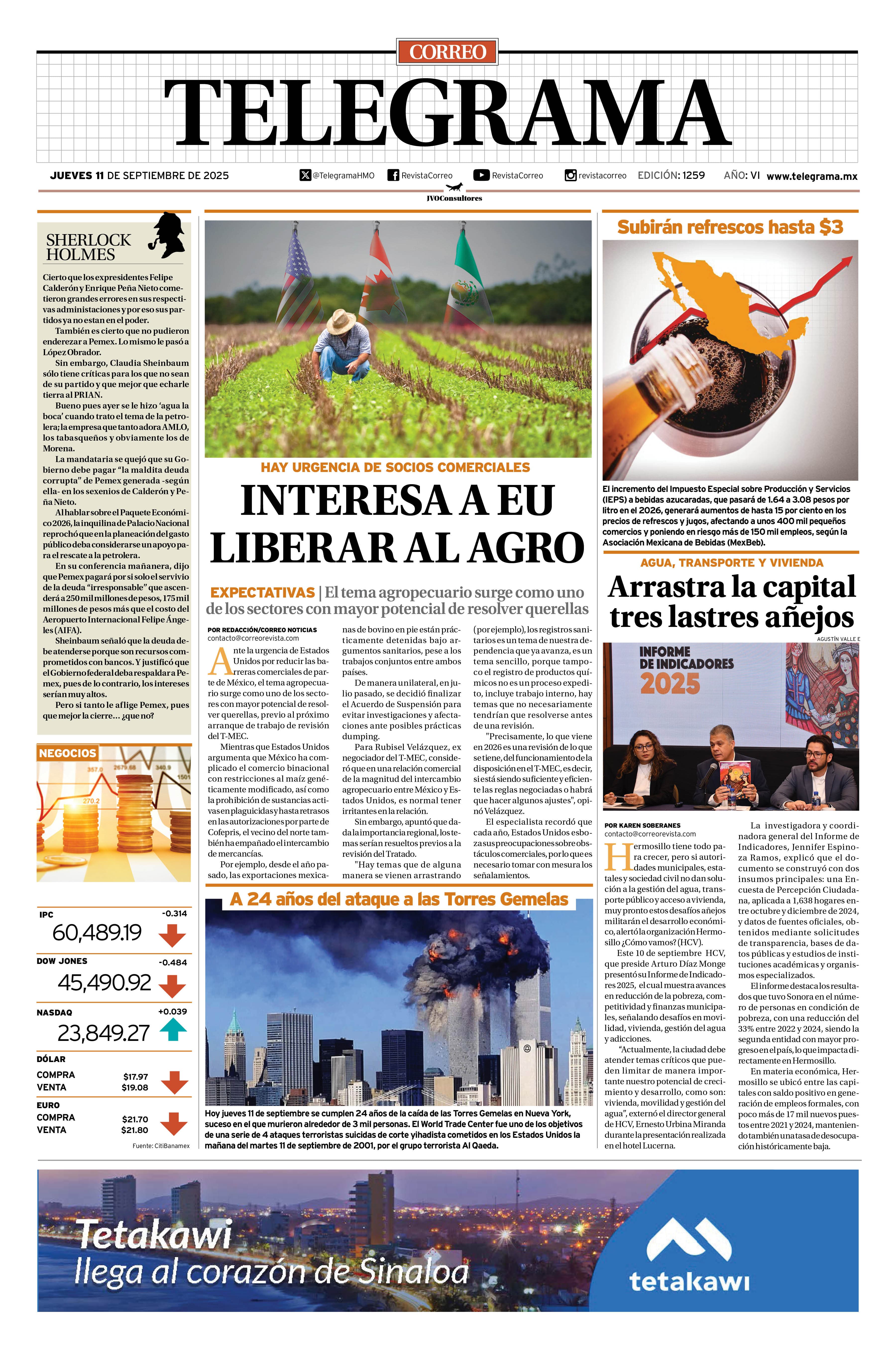 Portada de la edición TELEGRAMA 1259
