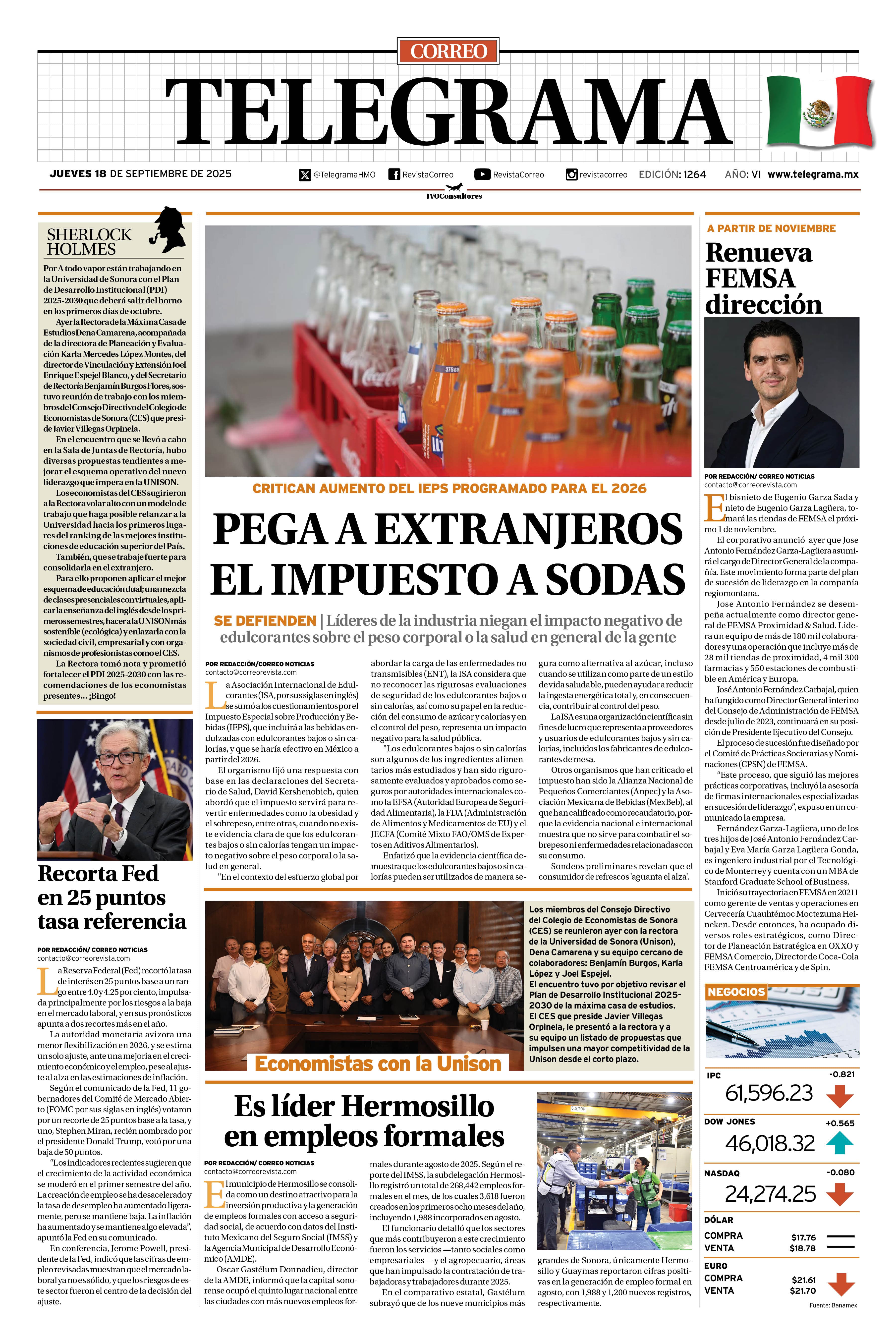 Portada de la edición TELEGRAMA 1264