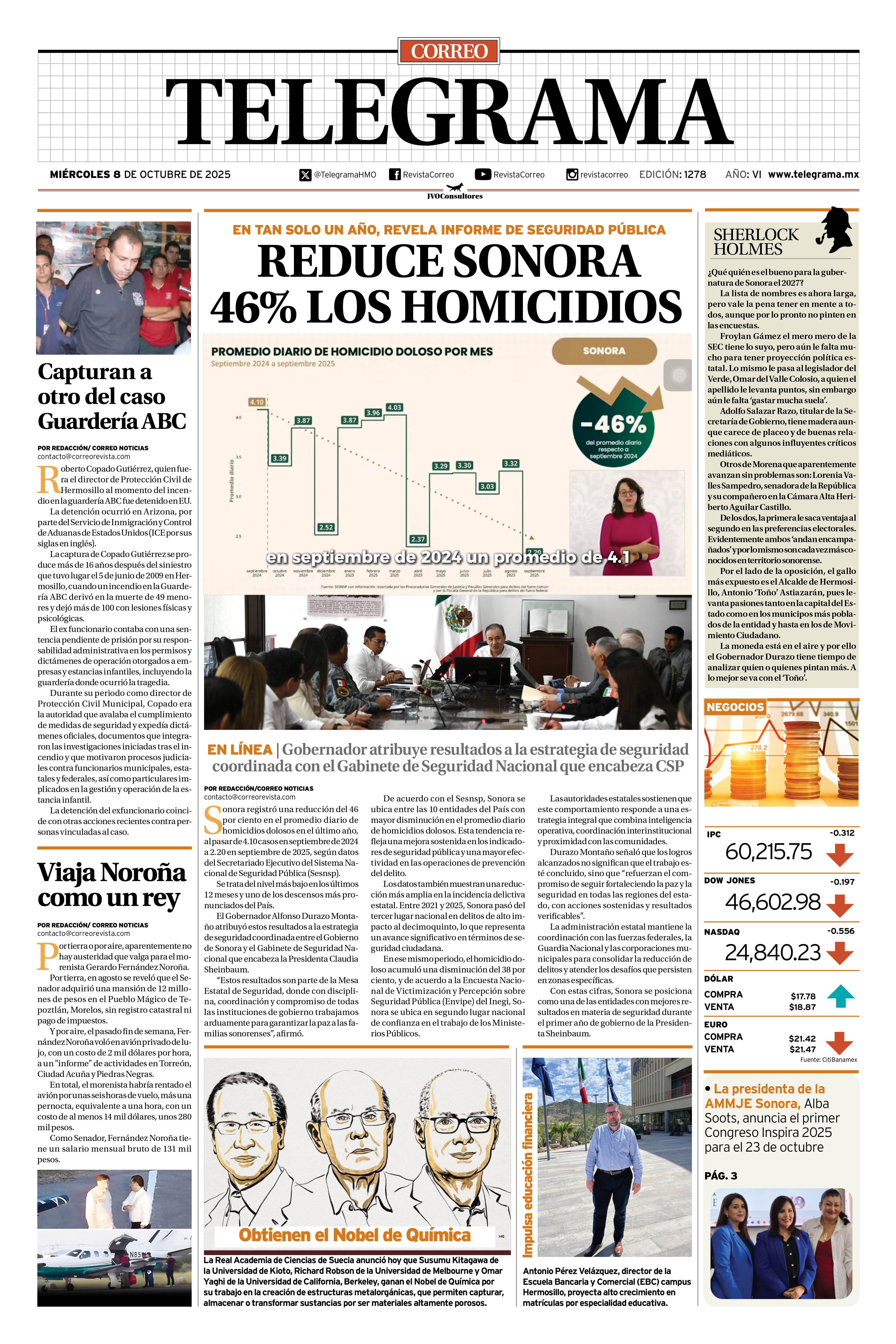 Portada de la edición TELEGRAMA 1278