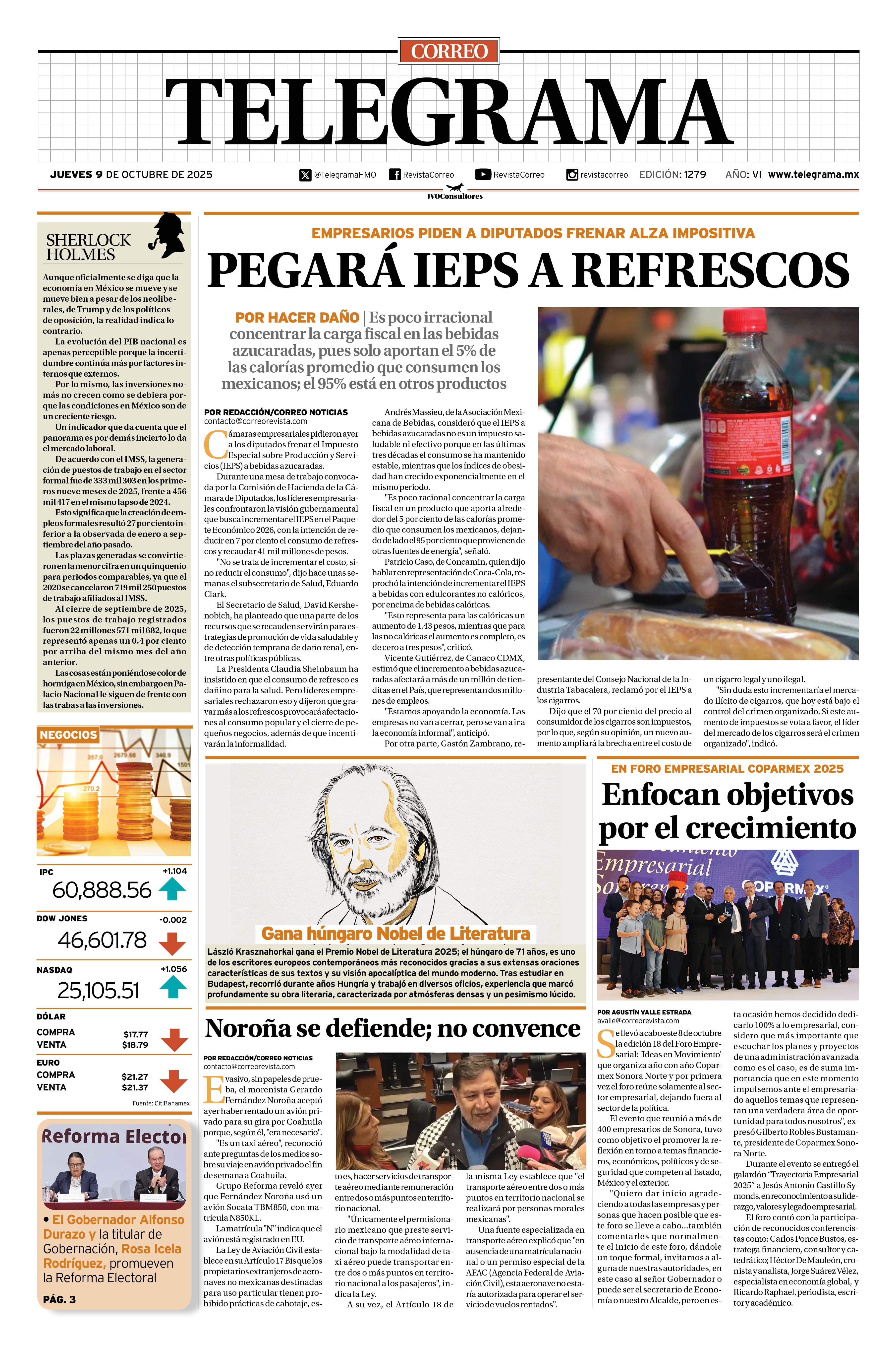 Portada de la edición TELEGRAMA 1279
