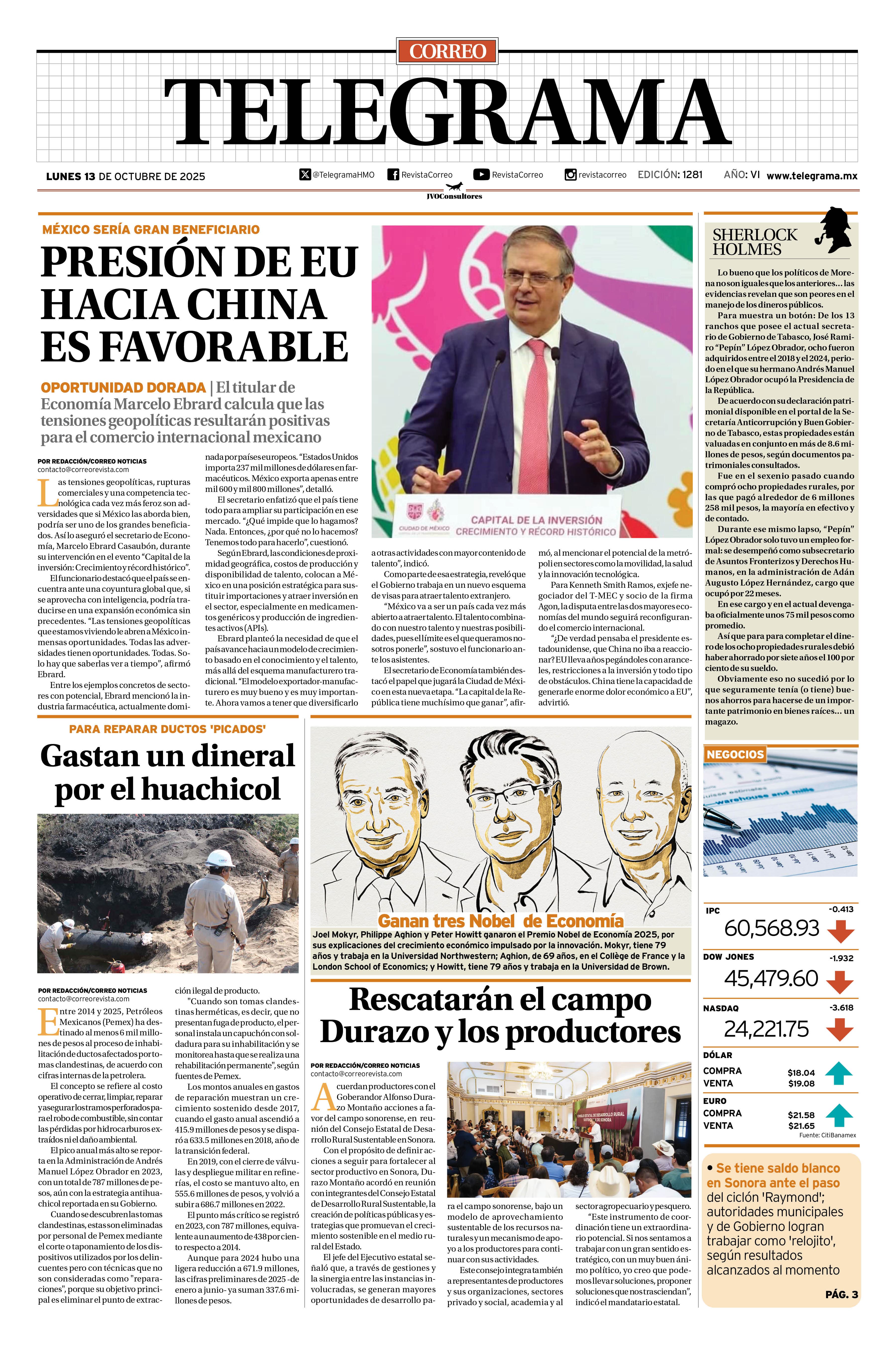 Portada de la edición TELEGRAMA 1281