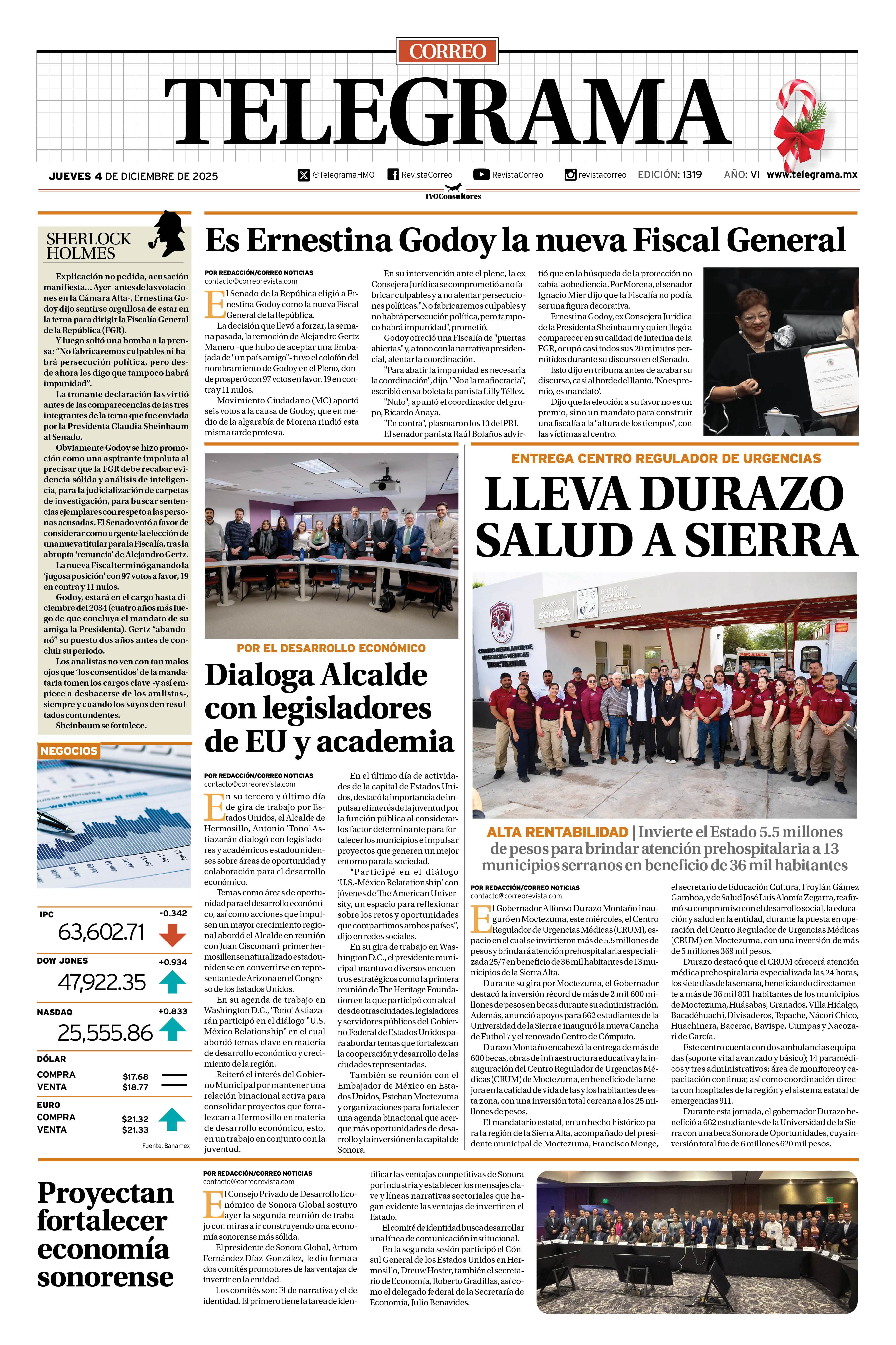 Portada de la edición TELEGRAMA 1319