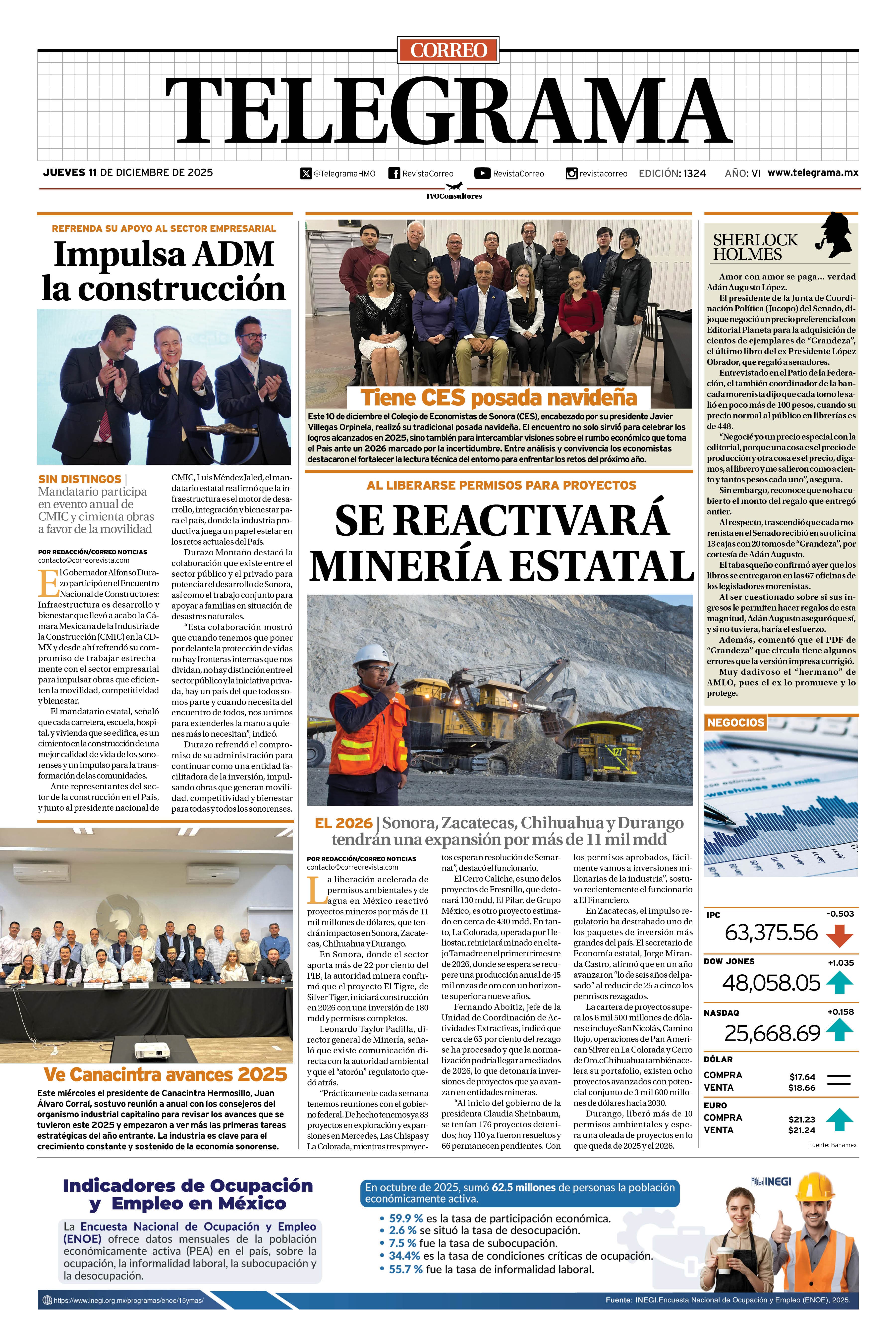 Portada de la edición TELEGRAMA 1324