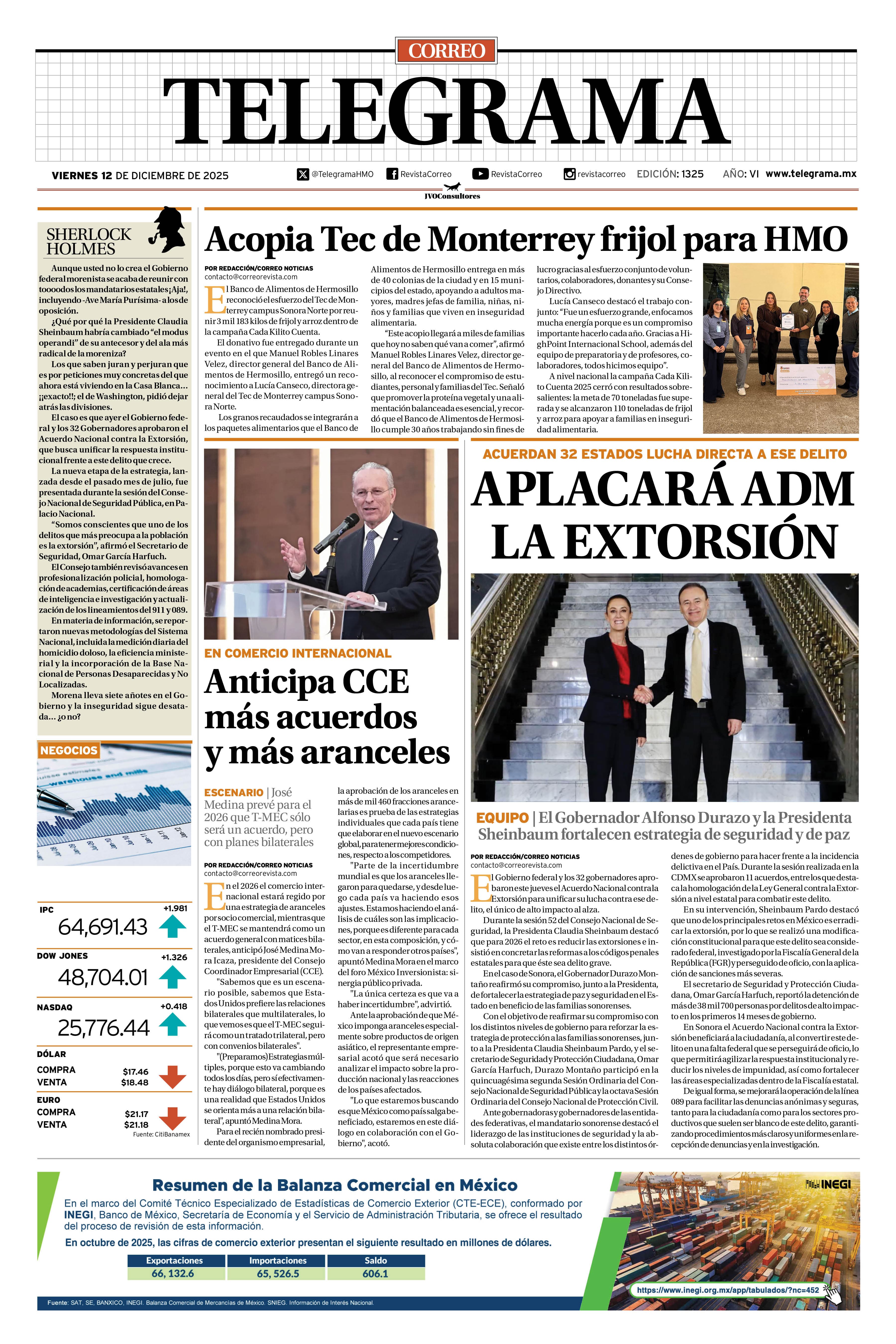 Portada de la edición TELEGRAMA 1325