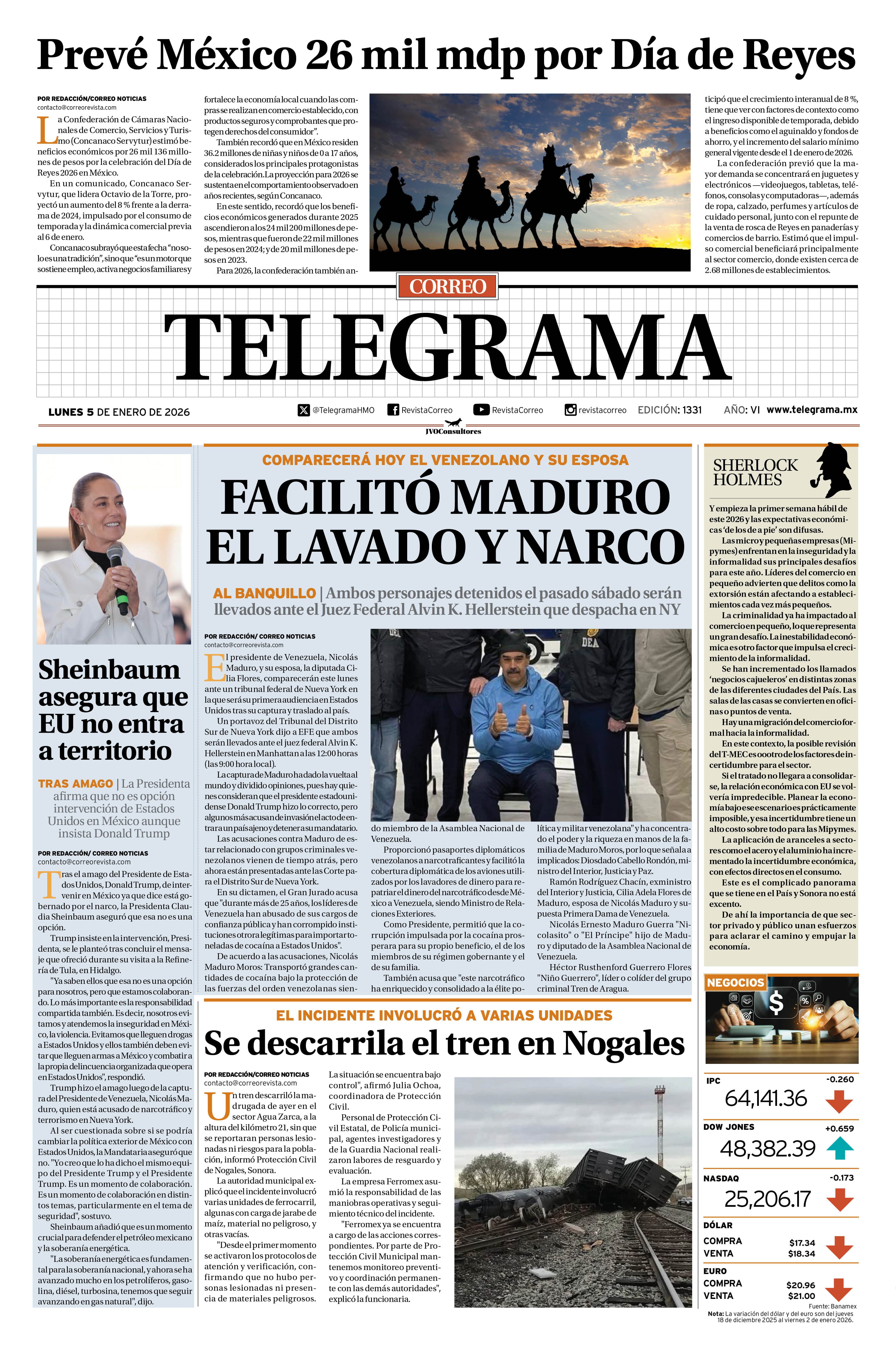 Portada de la edición TELEGRAMA 1331