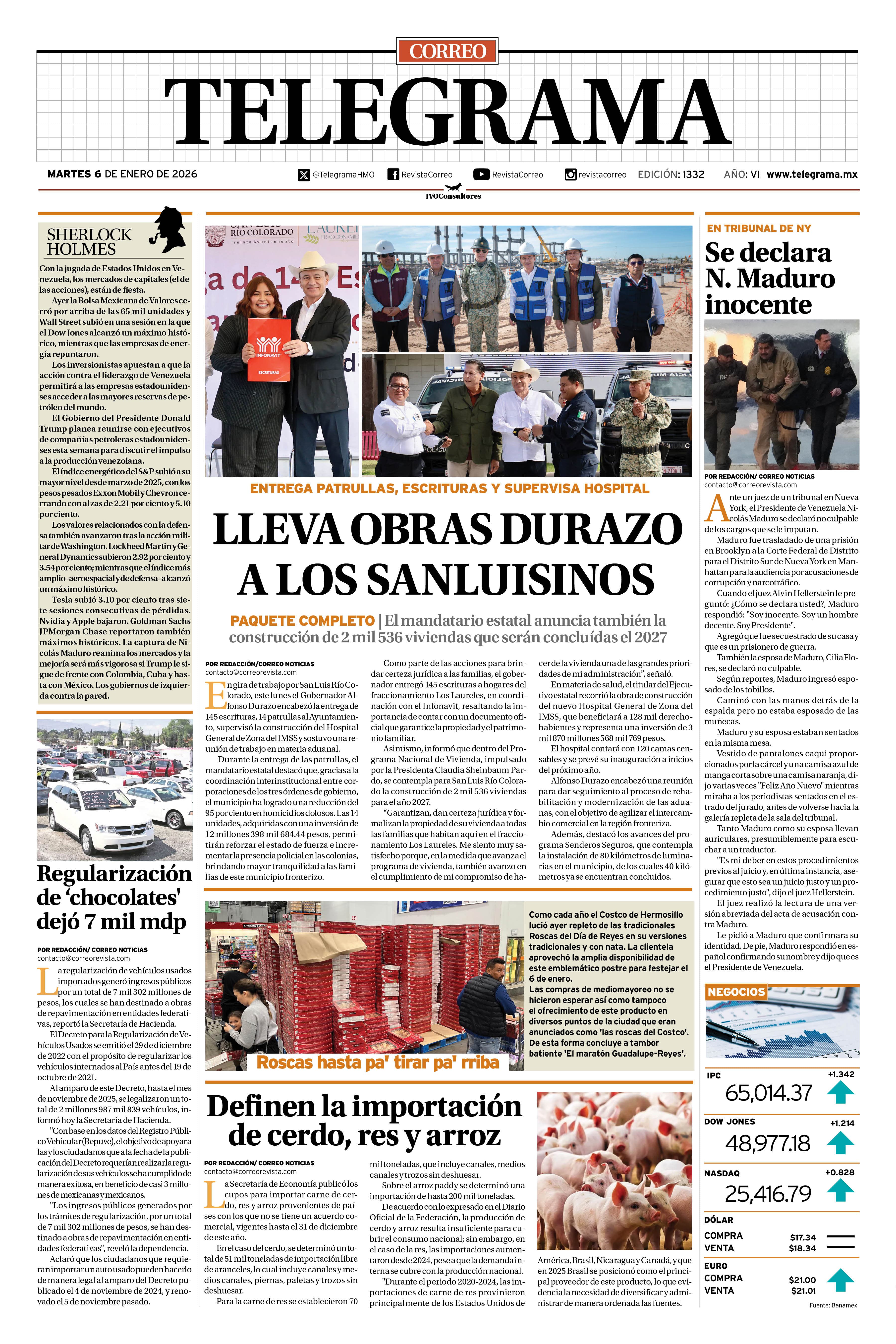 Portada de la edición TELEGRAMA 1332