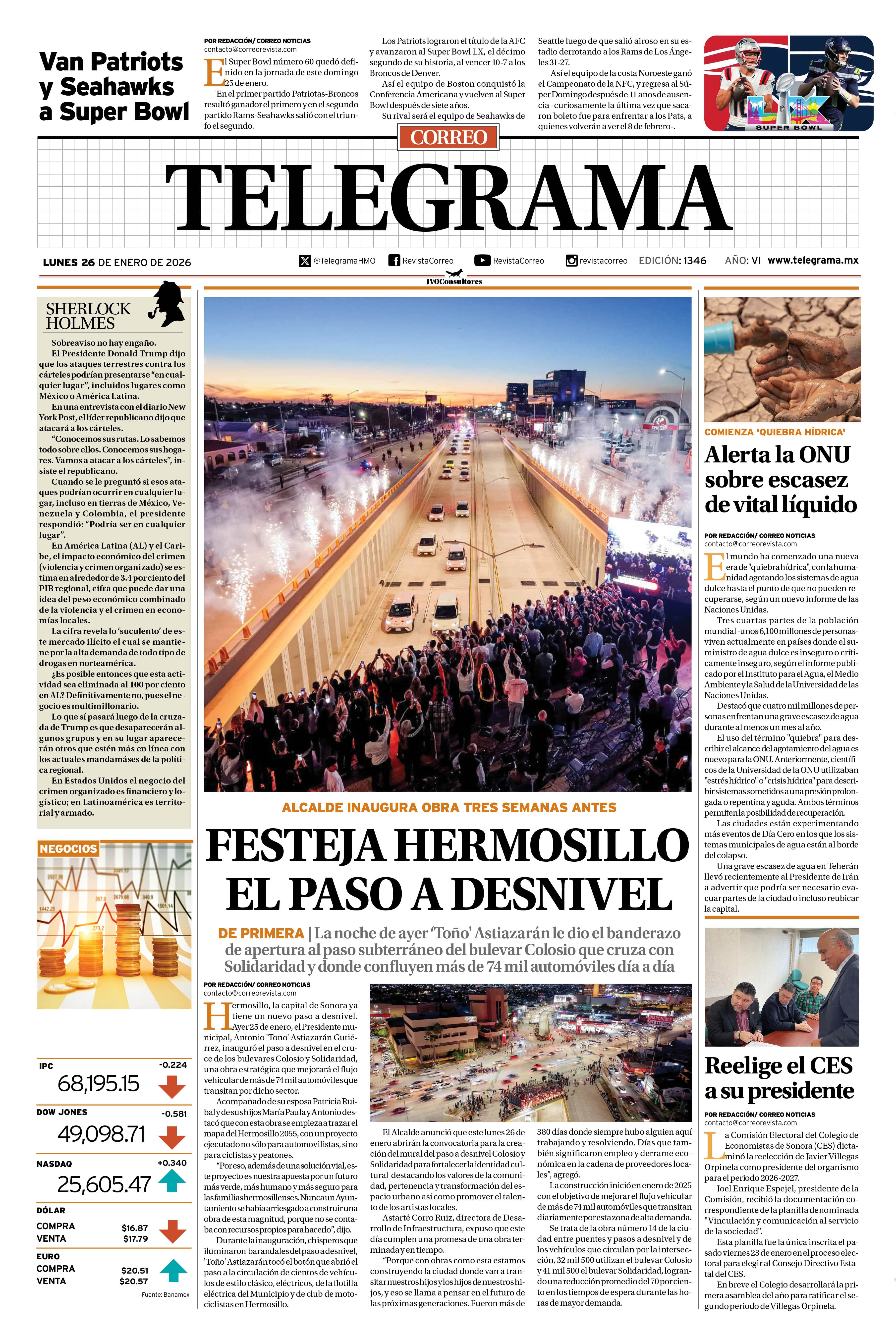 Portada de la edición TELEGRAMA 1346