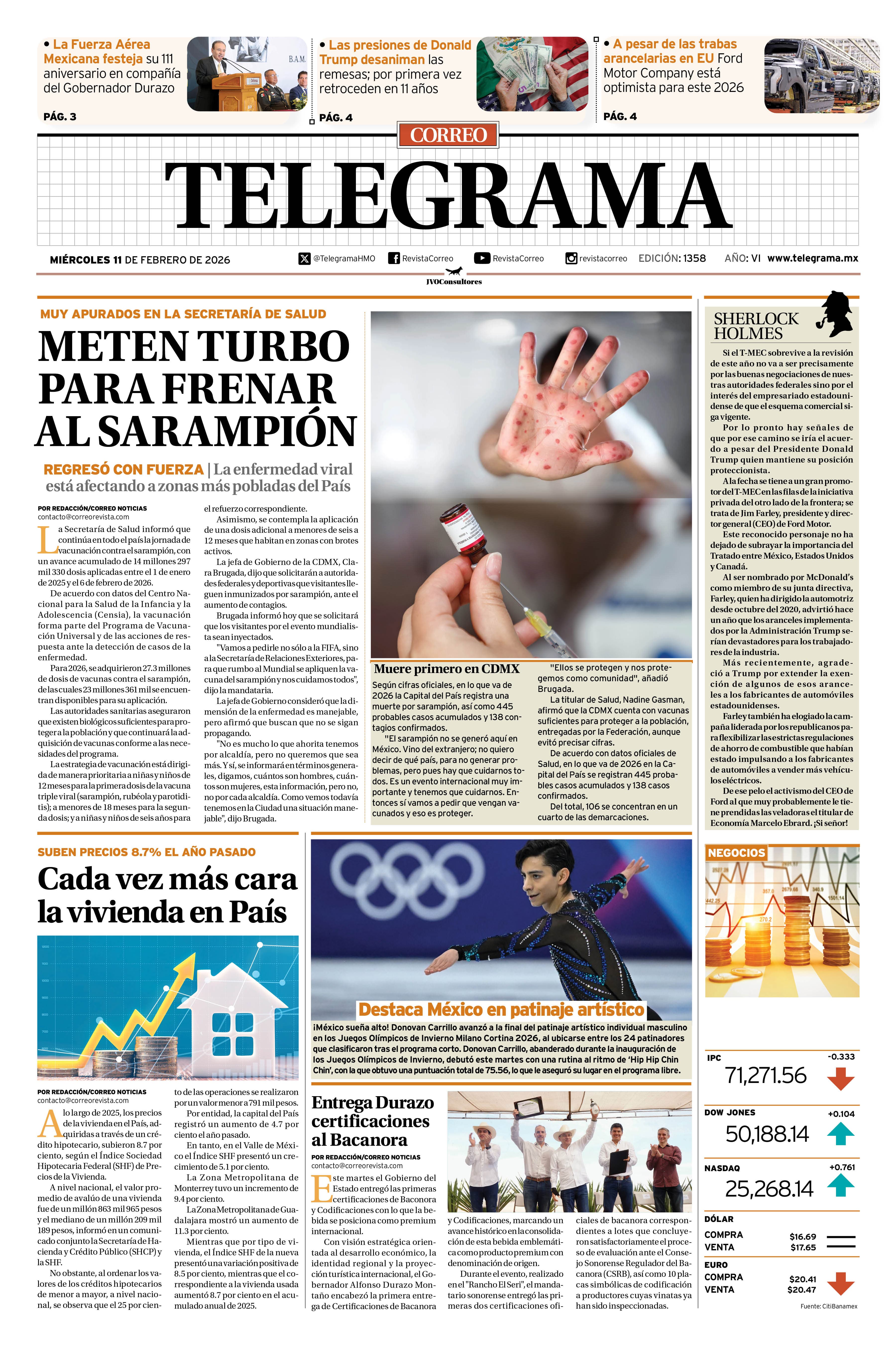 Portada de la edición TELEGRAMA 1358