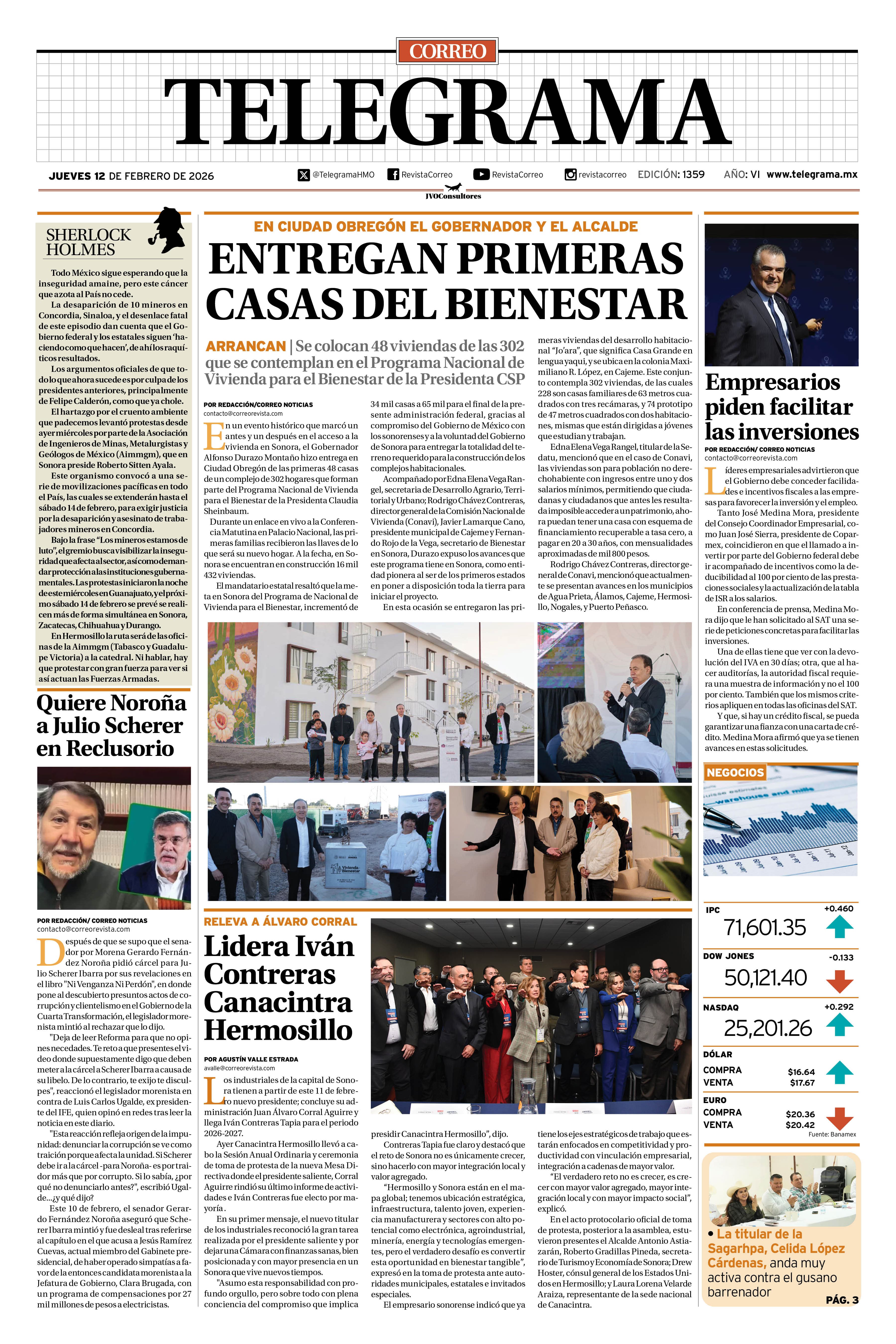 Portada de la edición TELEGRAMA 1359