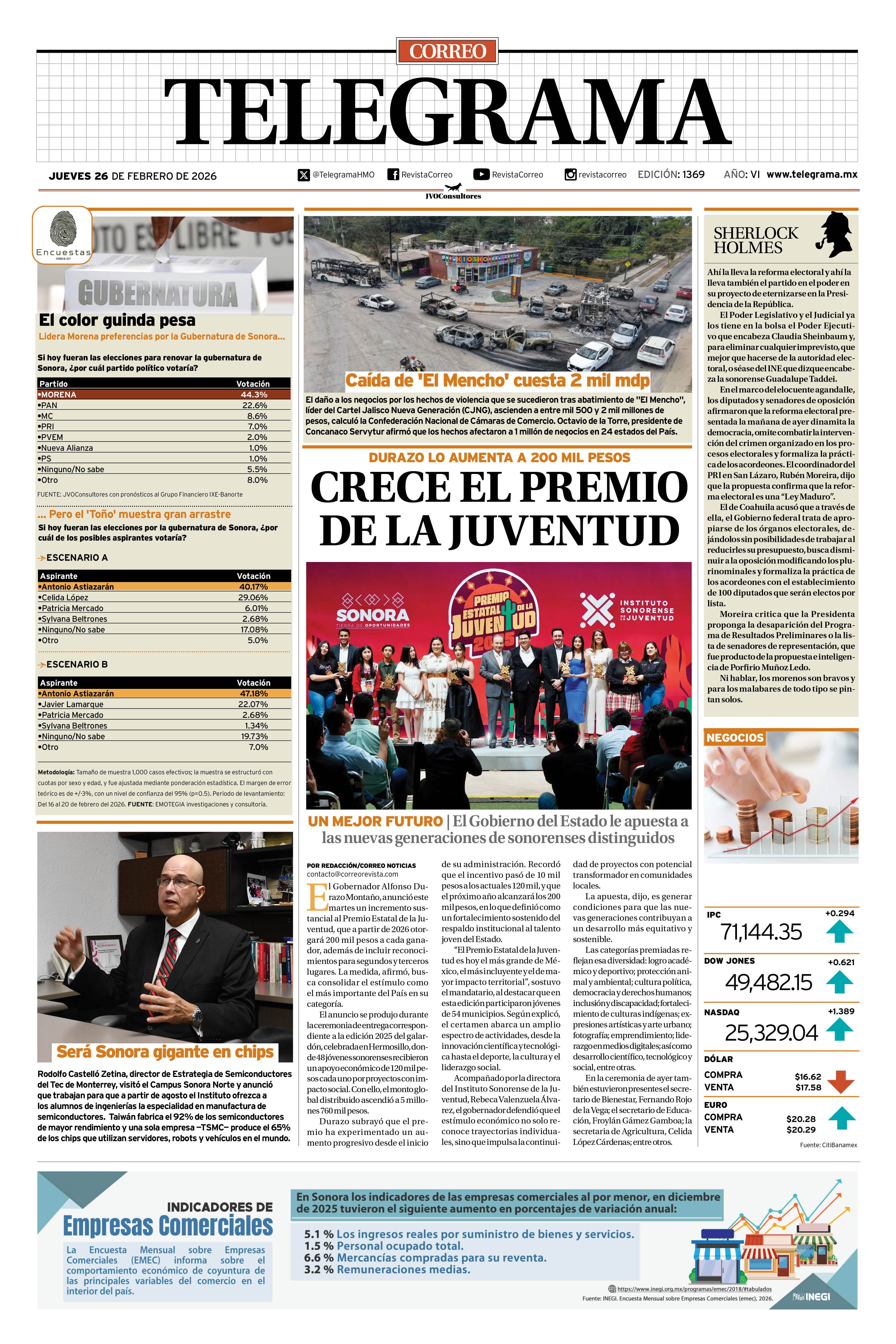 Portada de la edición TELEGRAMA 1369