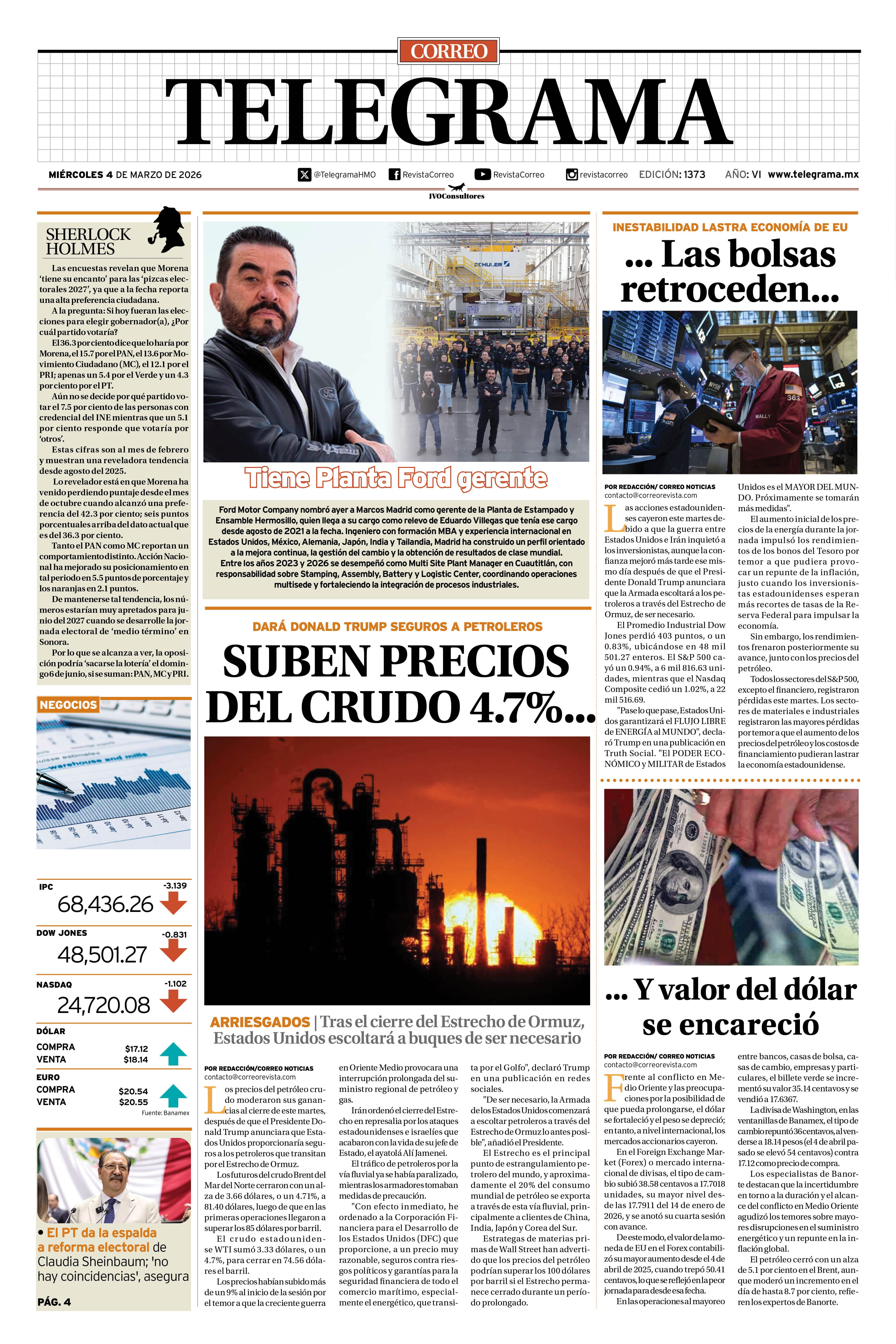 Portada de la edición TELEGRAMA 1373