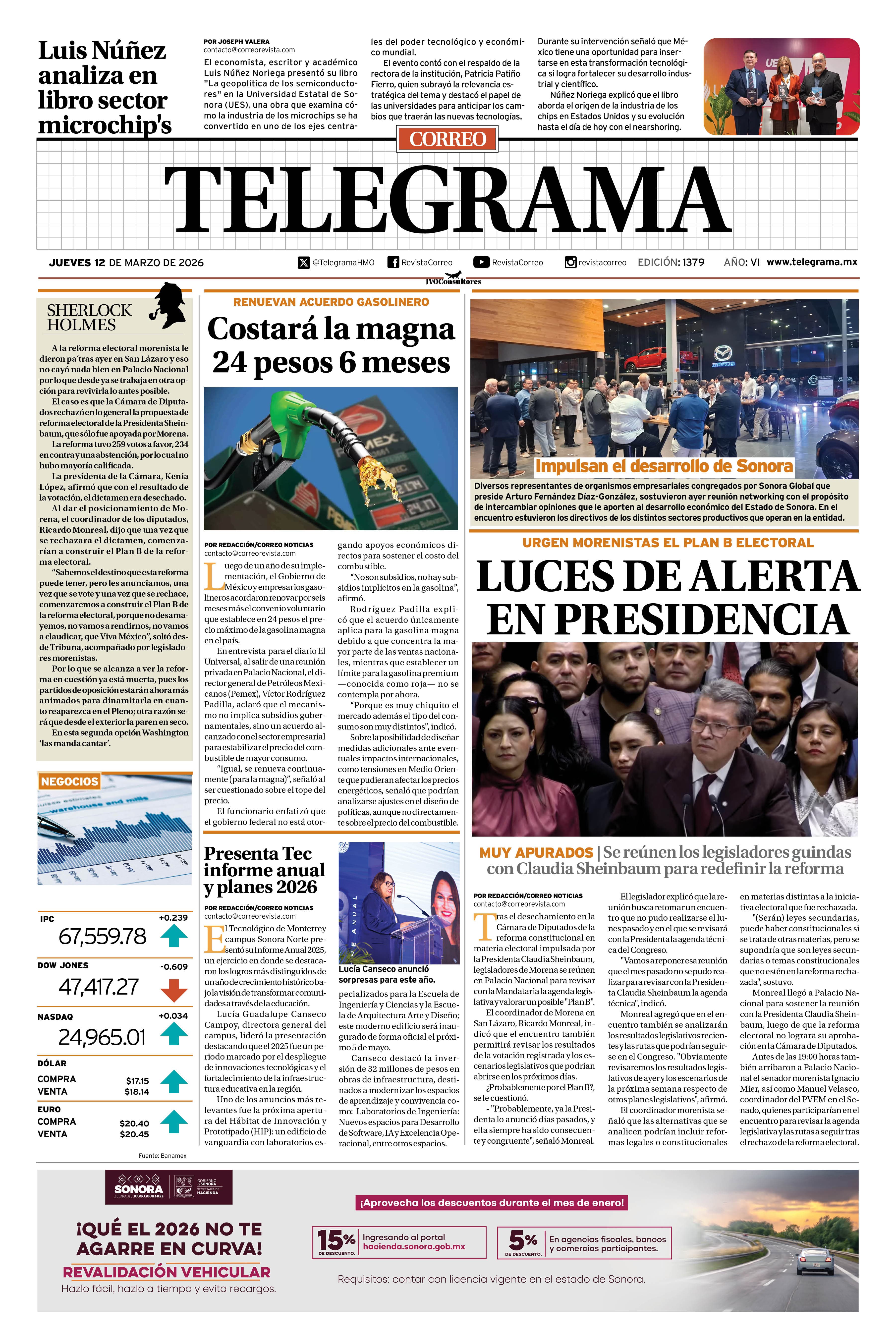 Portada de la edición TELEGRAMA 1379