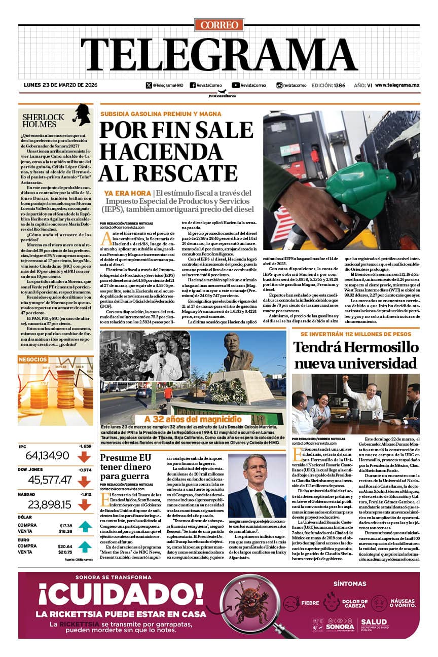 Portada de la edición TELEGRAMA 1386