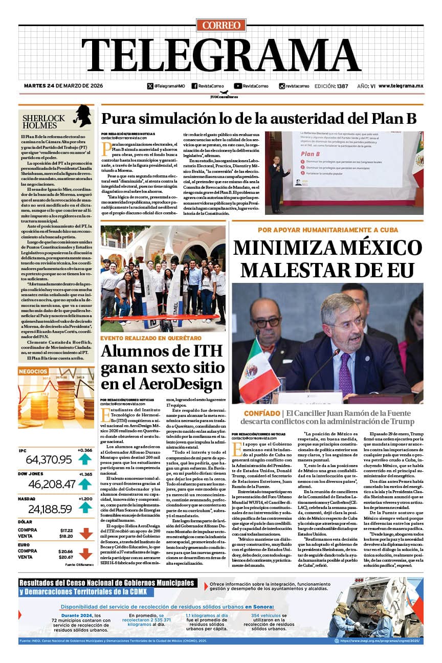 Portada de la edición TELEGRAMA 1387