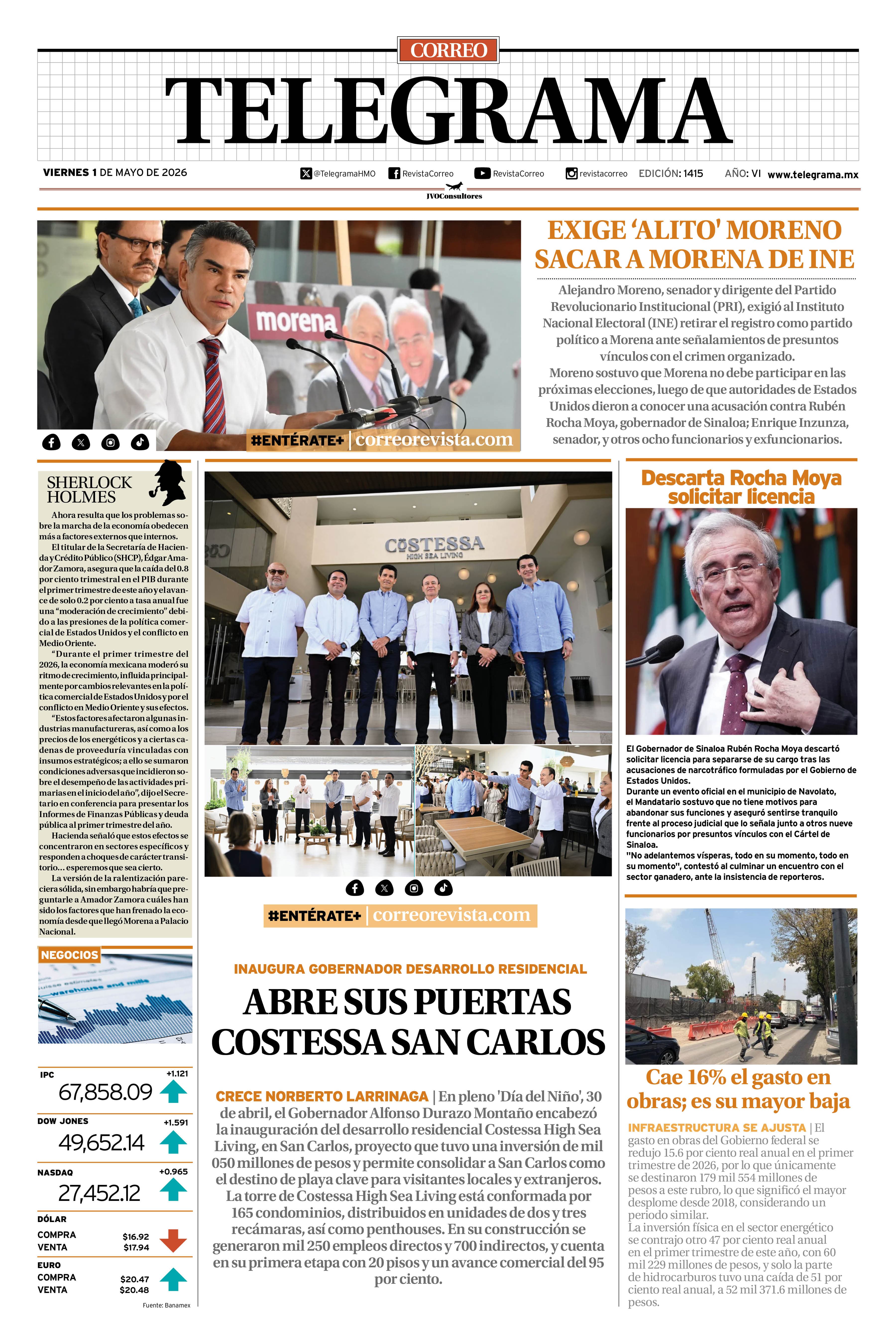 Portada de la edición TELEGRAMA 1415