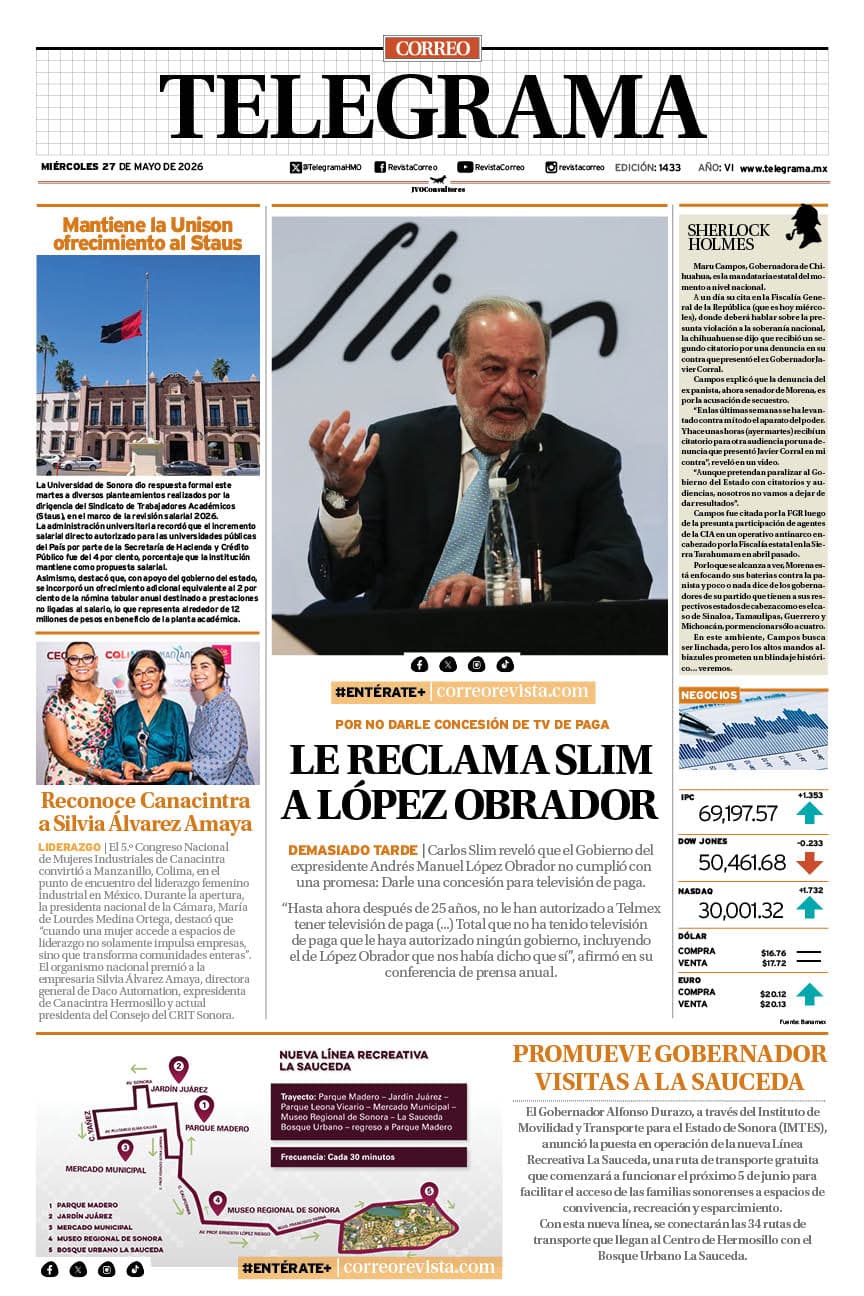 Portada de la edición TELEGRAMA 1433