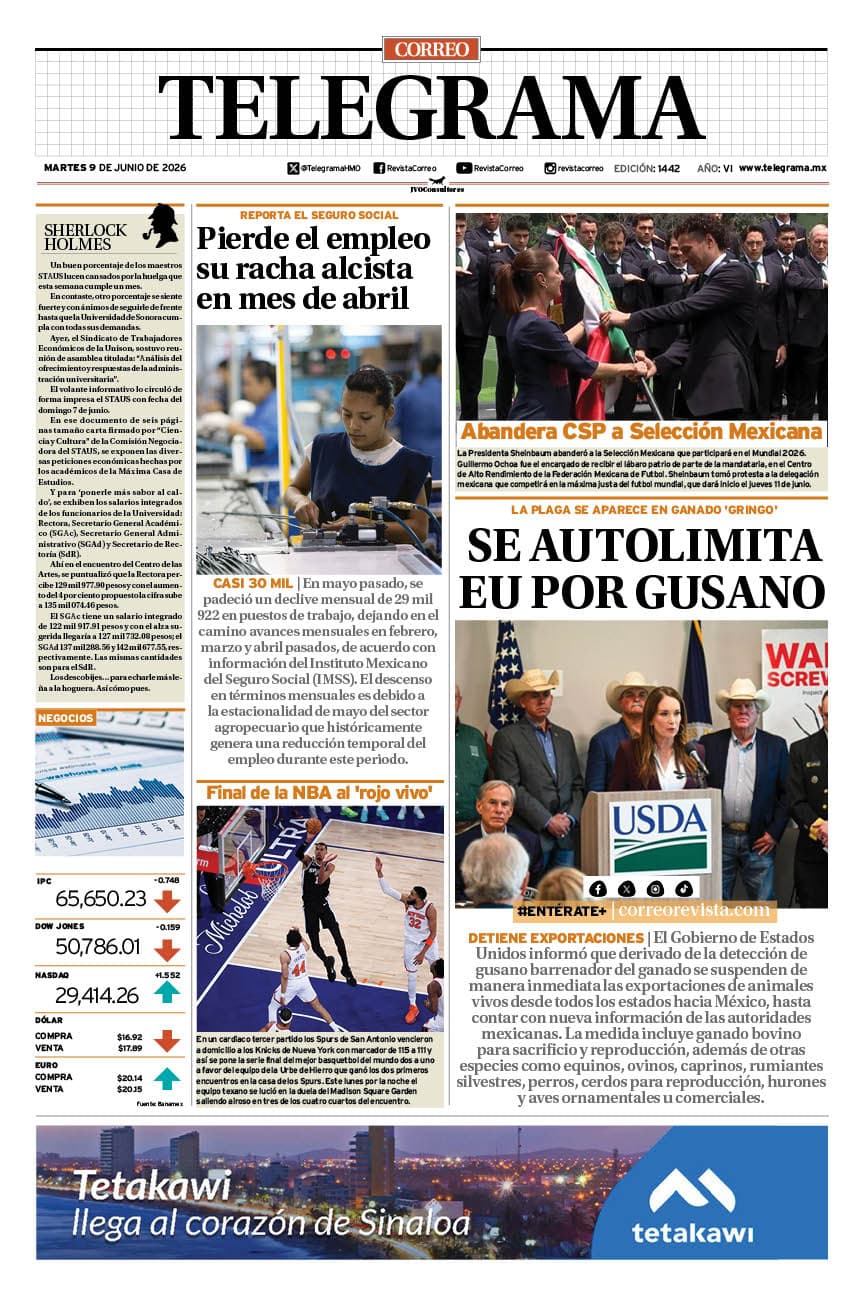 Portada de la edición TELEGRAMA 1442