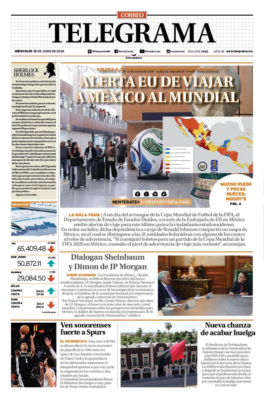 Portada de la edición TELEGRAMA 1443